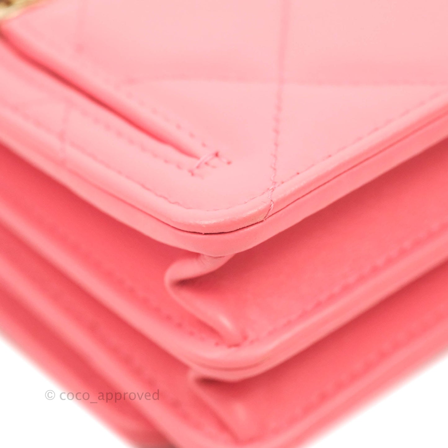 Chanel Clutch with Chain Pink Lambskin Enamel Gold Hardware
