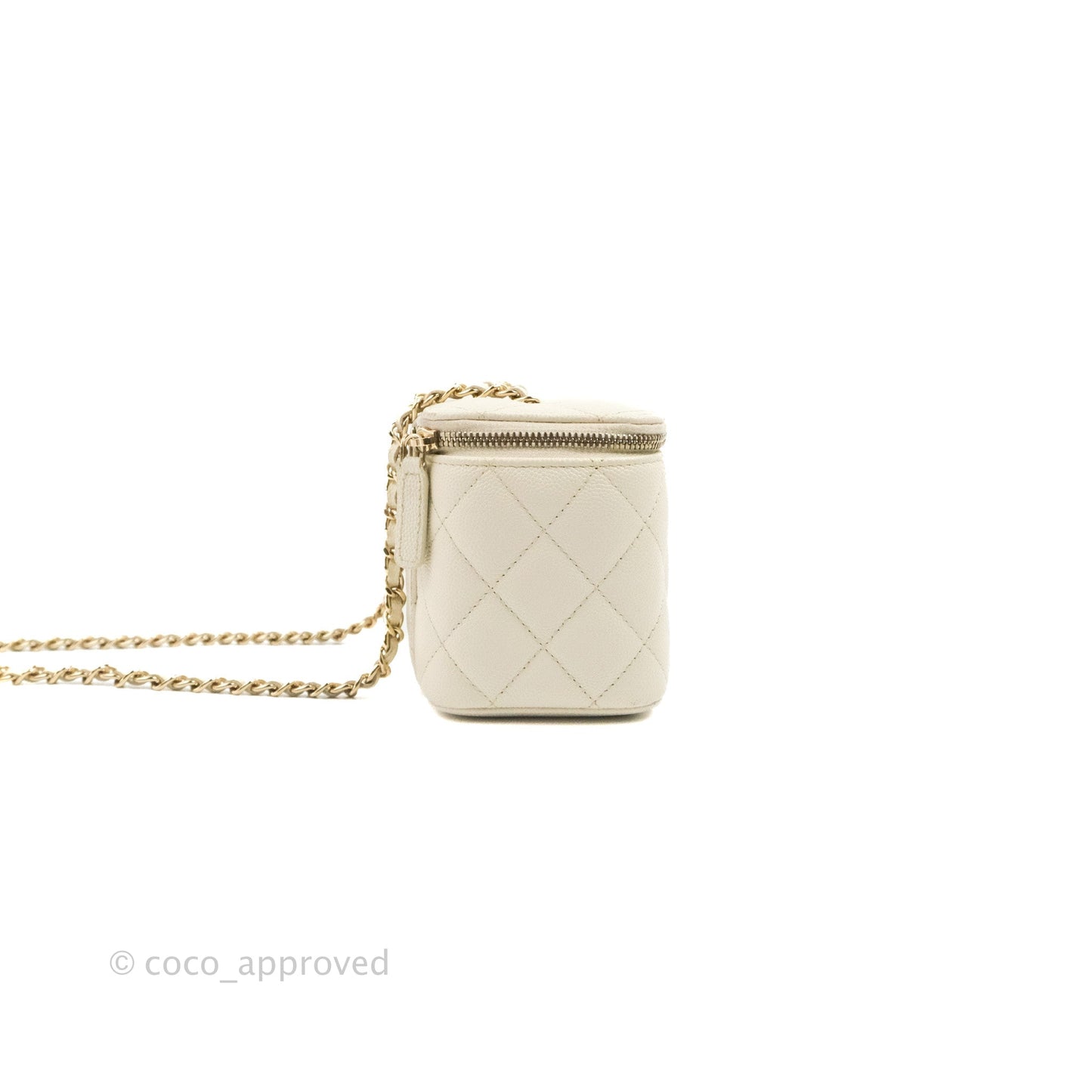 Chanel Classic Vanity with Chain Ivory Caviar Gold Hardware