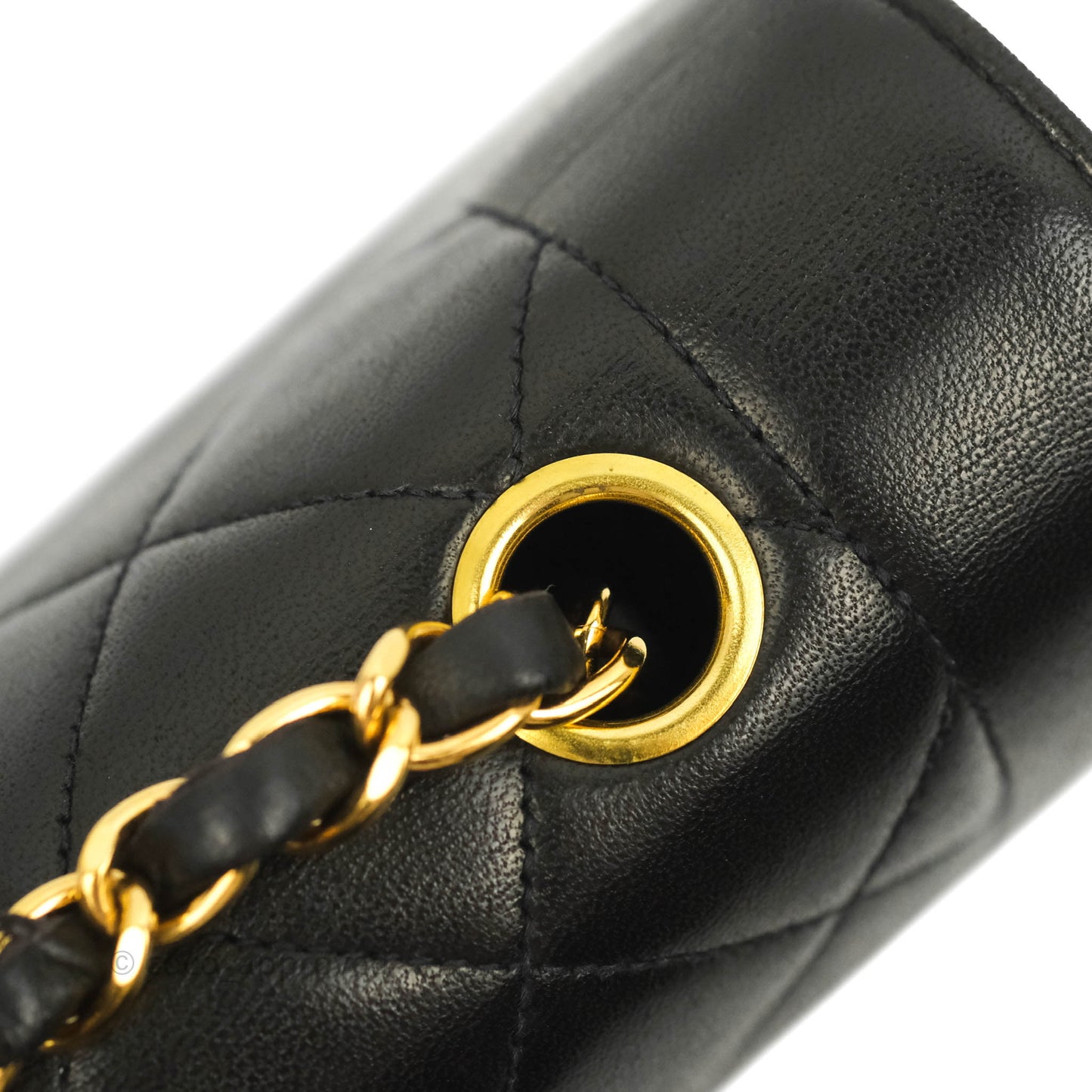 Chanel Vintage Quilted Medium Classic Diana Flap Bag Black Lambskin 24K Gold Hardware