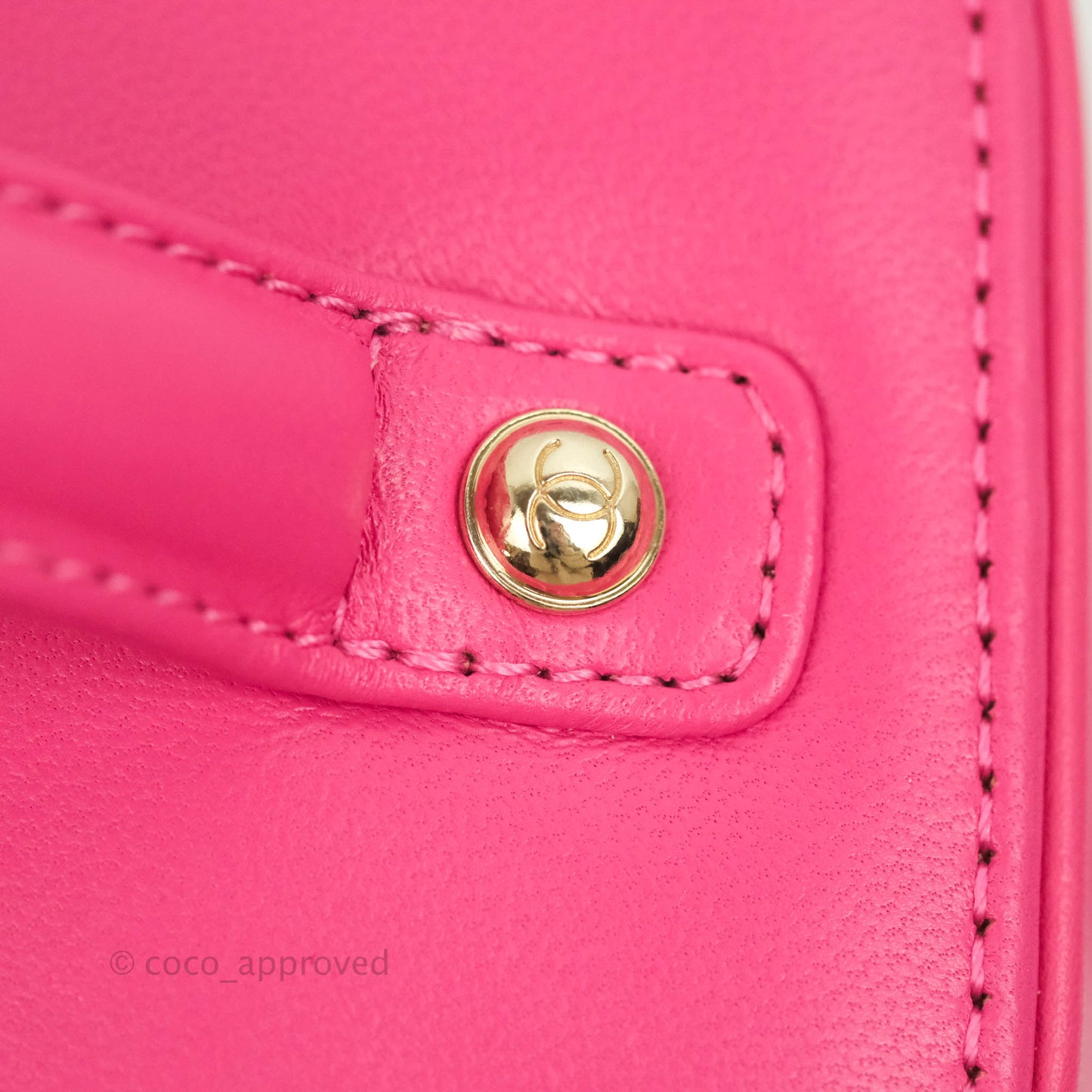 Chanel CC Mania Vanity Case Pink Lambskin Gold Hardware