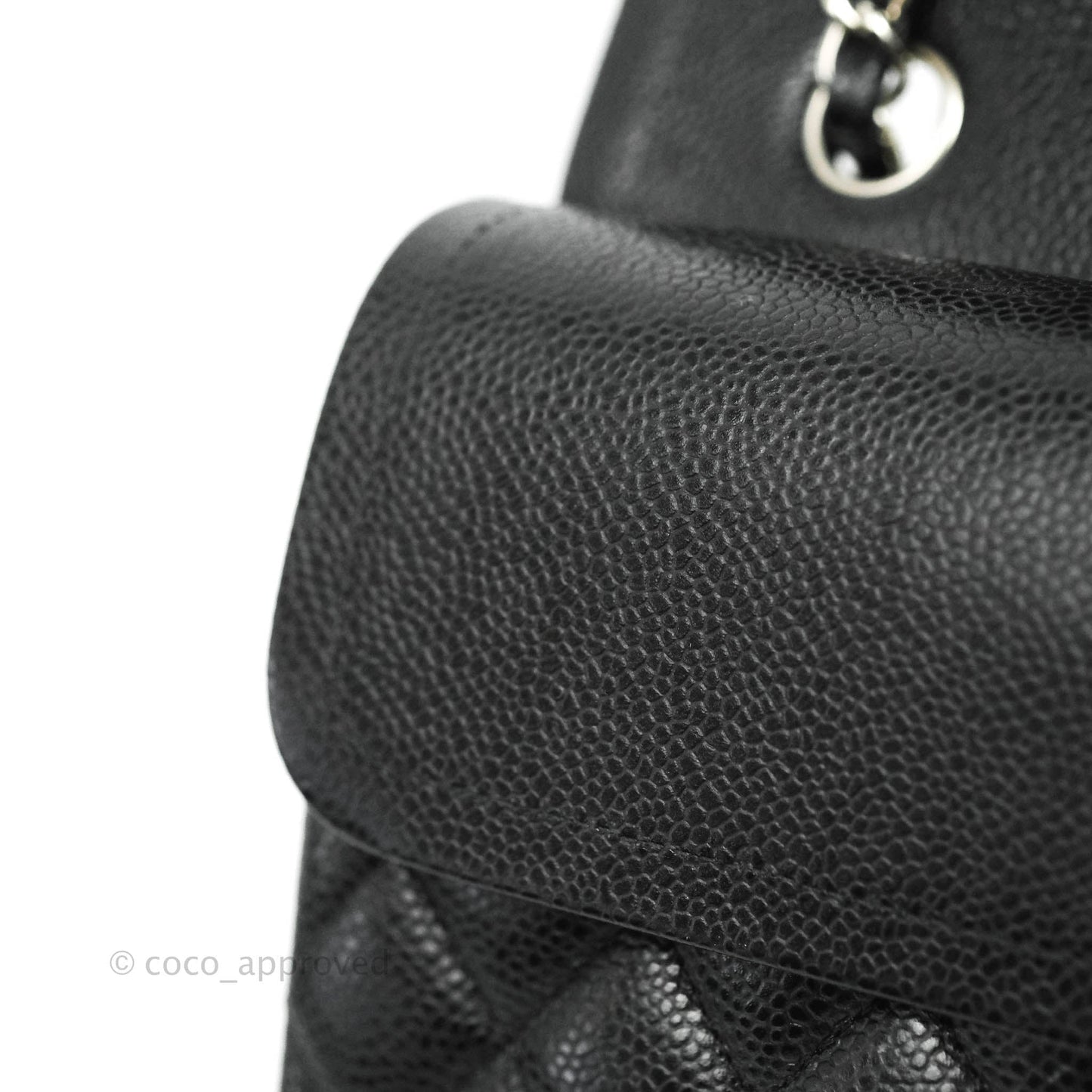 Chanel Classic Double Flap M/L Black Caviar Silver Hardware