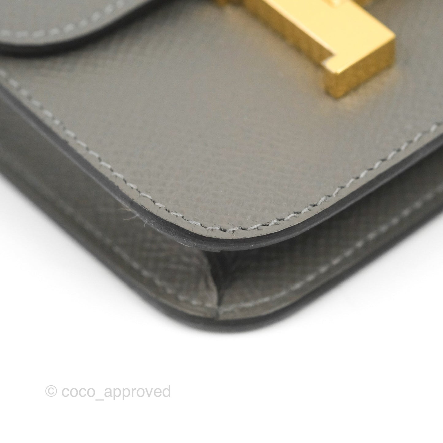 Hermès Constance Slim Wallet Gris Meyer Epsom Gold Hardware