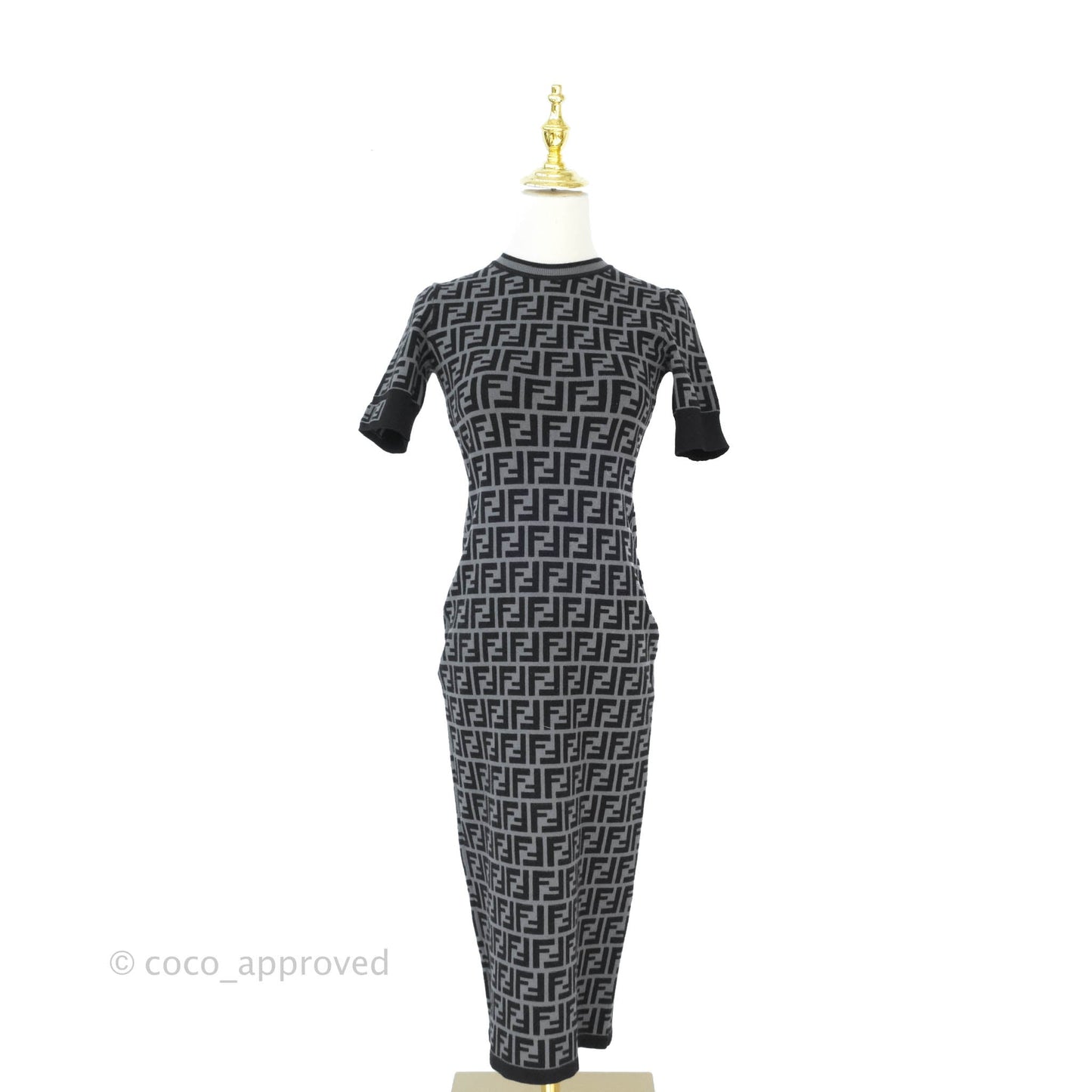 Fendi FF Motif Fabric Dress Black
