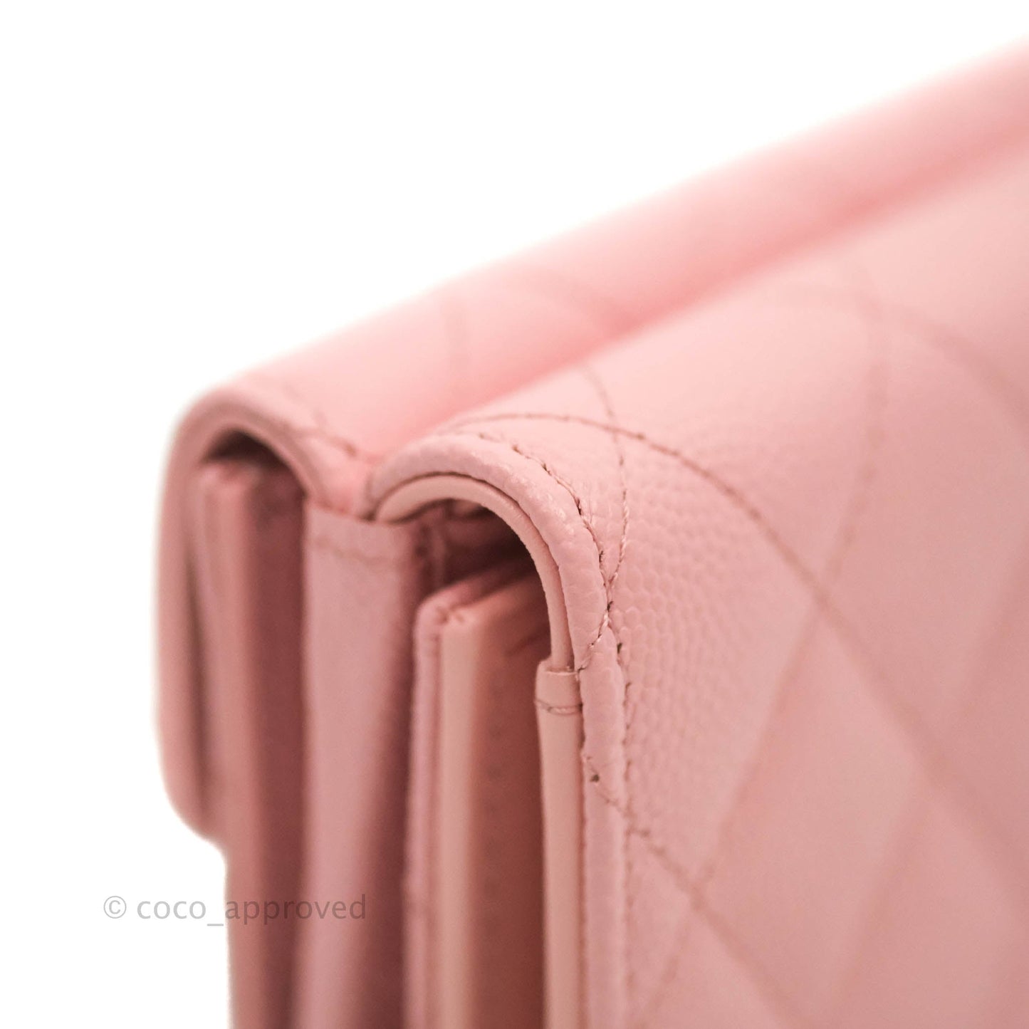 Chanel Quilted Small Classic Flap Trifold Wallet Pink Caviar Gold Hardware