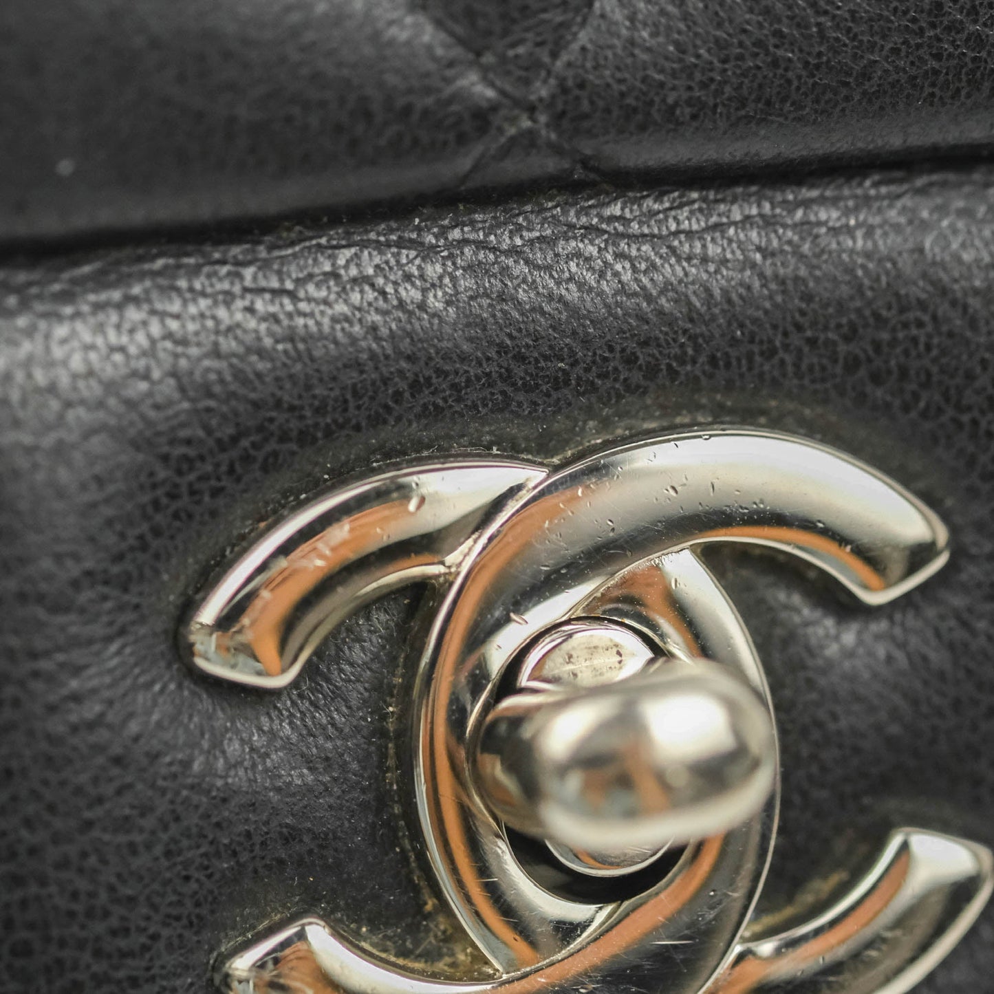 Chanel Quilted Extra Mini Rectangular Flap Black Lambskin Silver Hardware