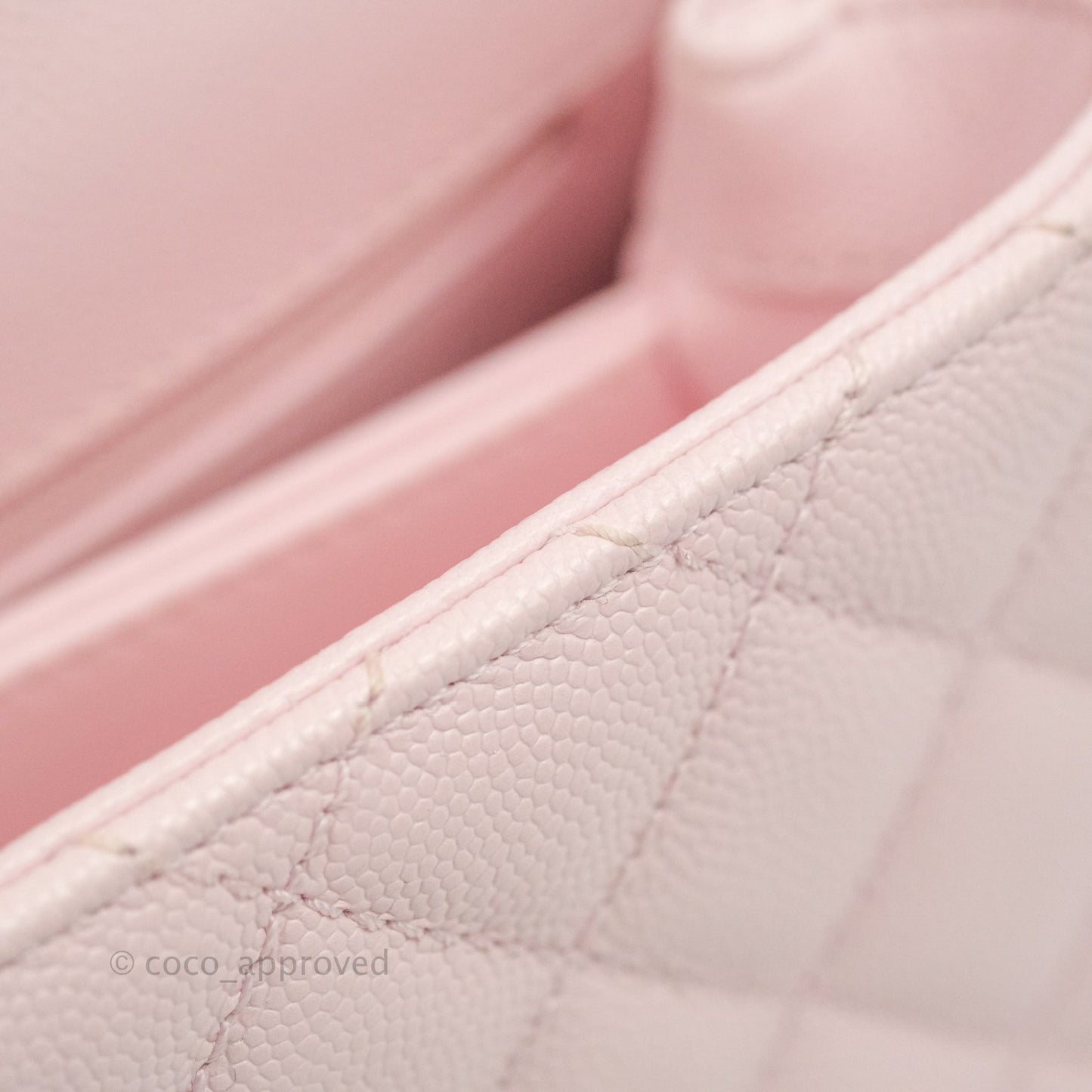 Chanel Mini Coco Handle Quilted Light Pink Caviar Gold Hardware