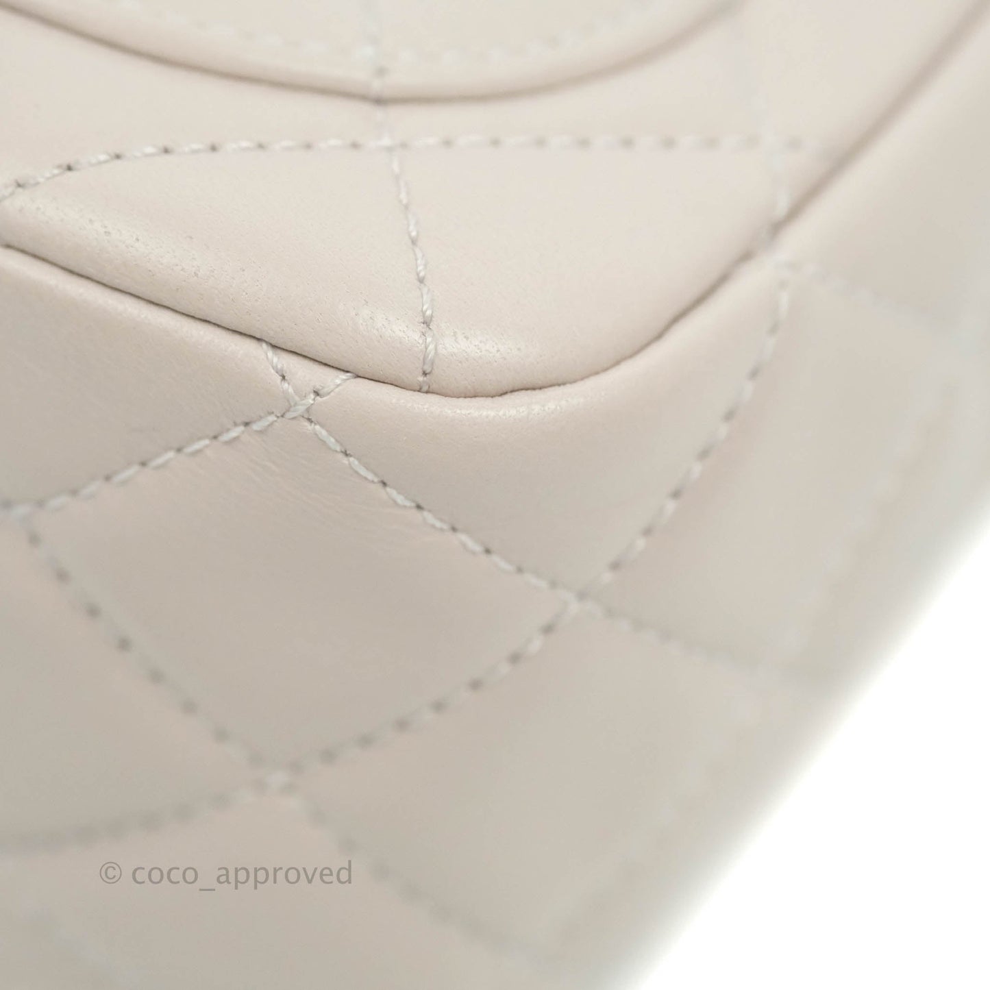 Chanel Mini Square Pearl Crush Quilted Pale Lilac Lambskin Gold Hardware