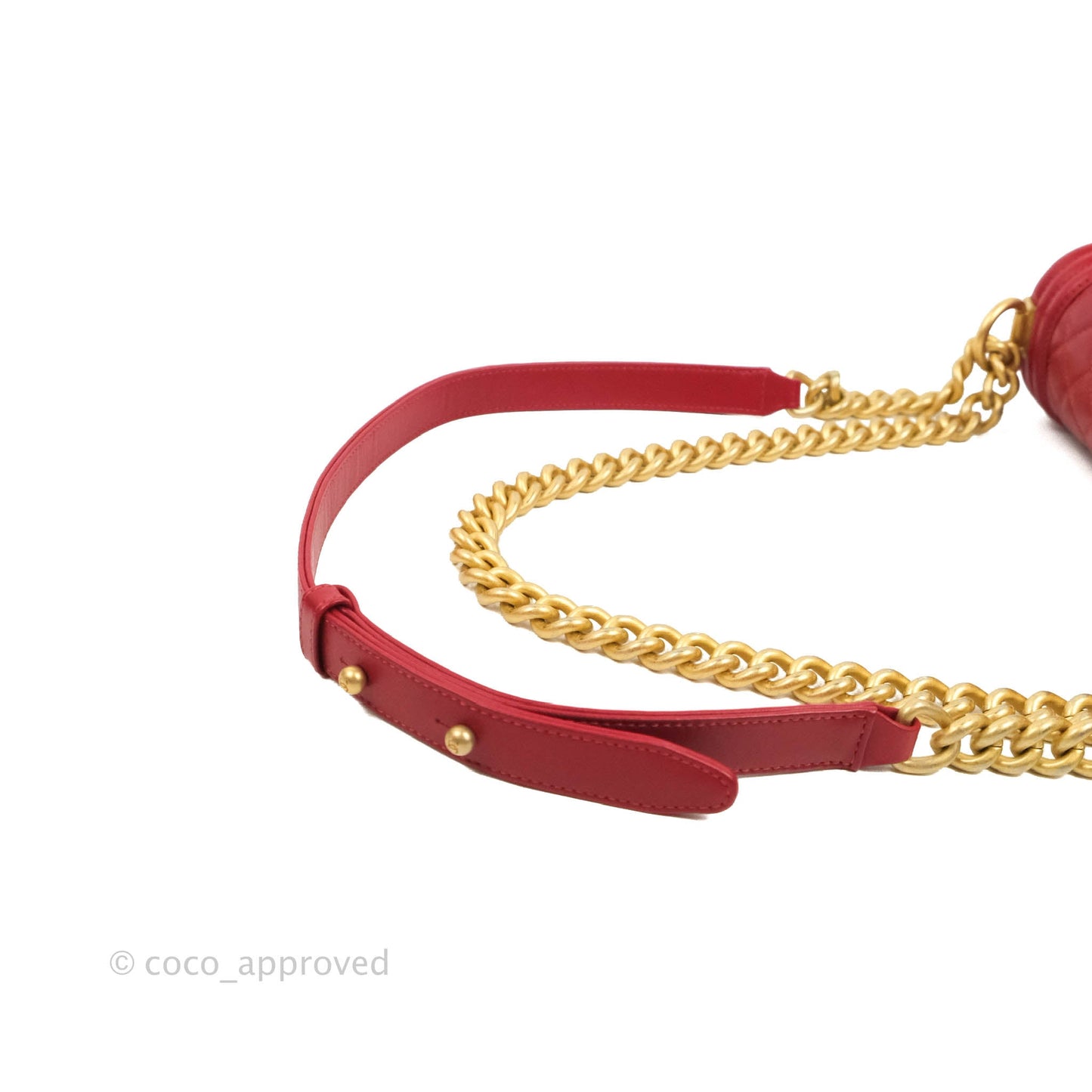 Chanel Quilted Medium Boy Red Lambskin Aged Gold Hardware