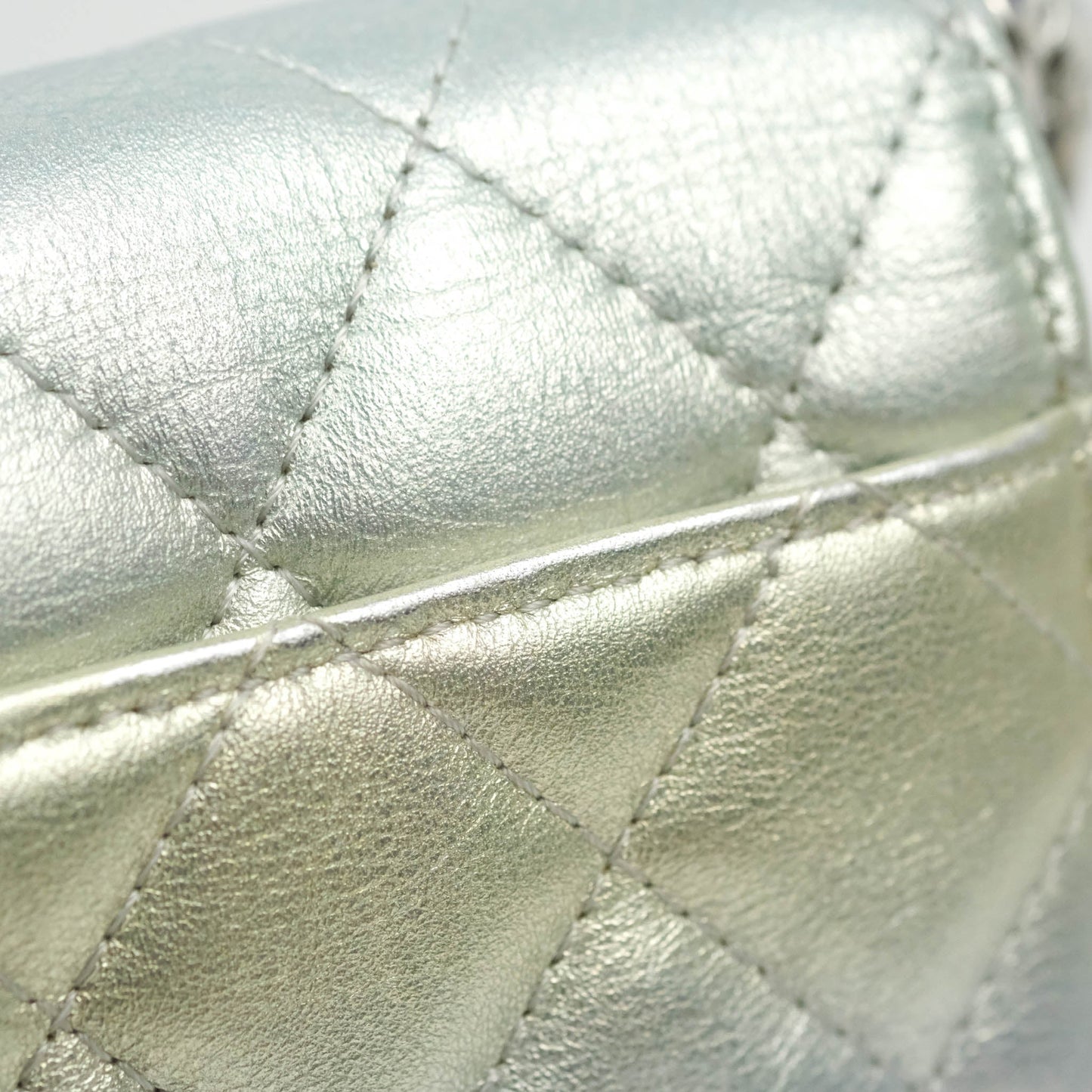 Chanel Classic Quilted Metallic Rainbow Lambskin Phone Holder Rainbow Hardware