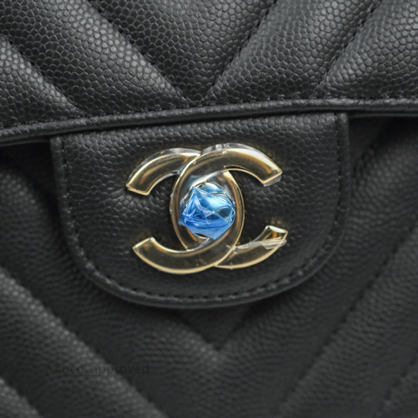 Chanel Classic Chevron S/M Small Double Flap Black Caviar Gold Hardware