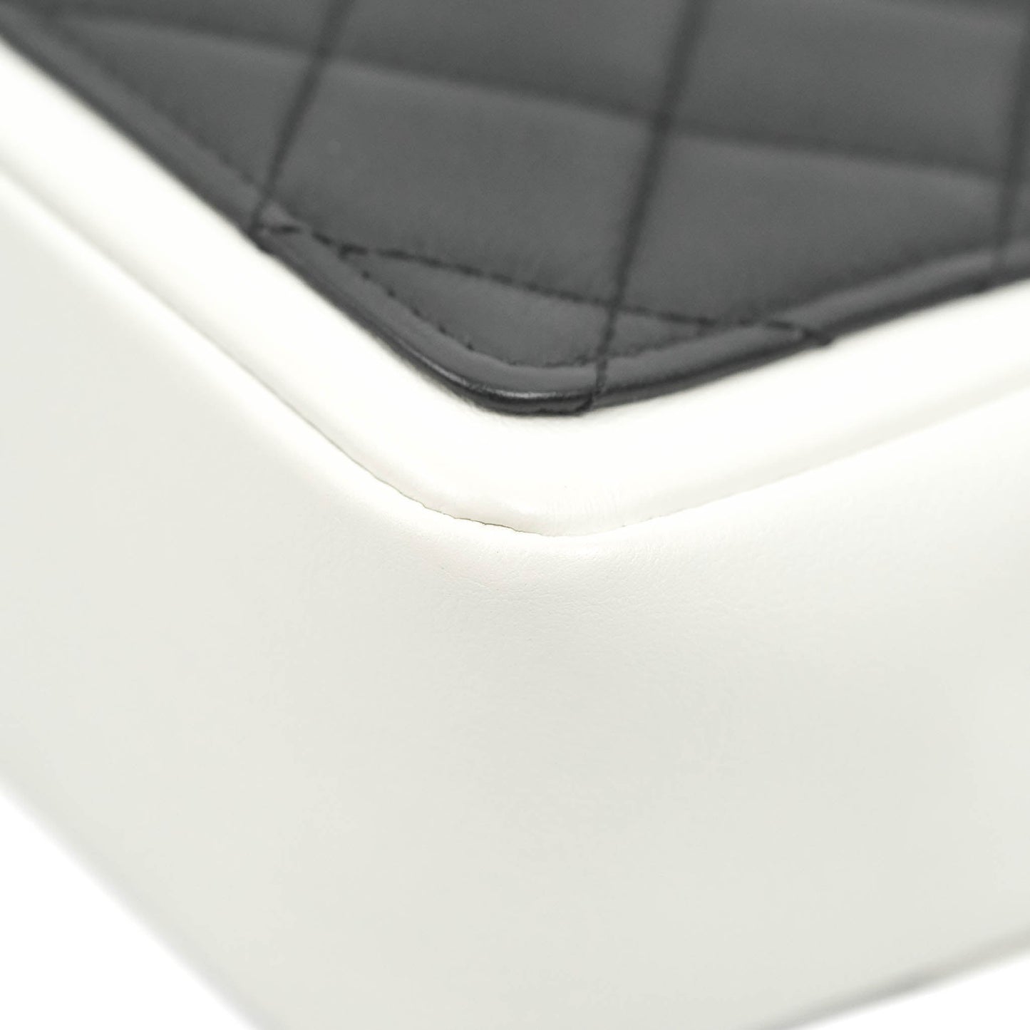 Chanel Quilted Graphic Mini Flap Bag Black White Gold Hardware