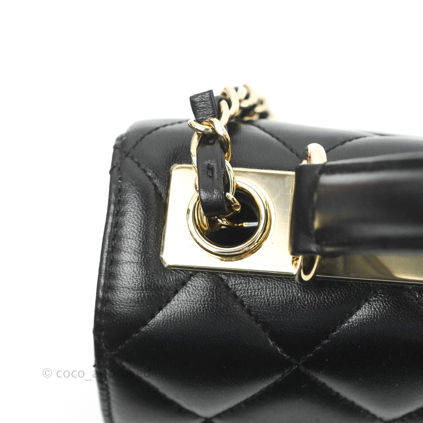 Chanel Small Trendy CC Black Lambskin Gold Hardware