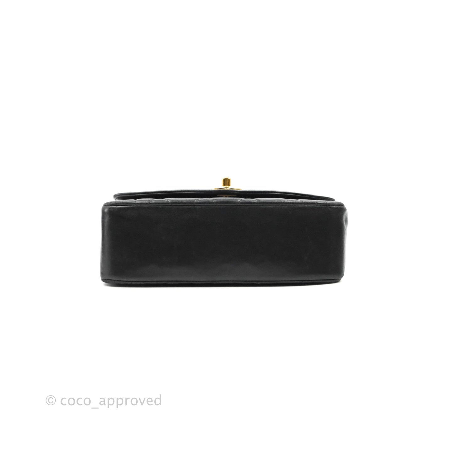 Chanel Vintage Small Classic Diana Flap Bag Black Lambskin 24K Gold Hardware