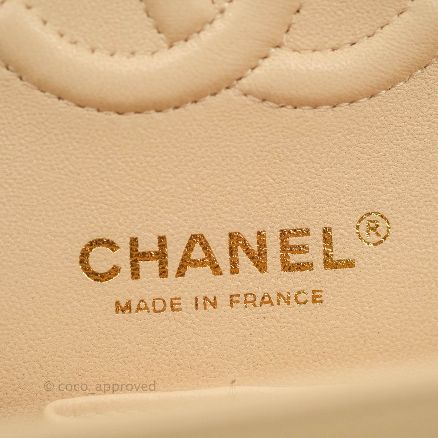 Chanel Classic S/M Small Double Flap Chevron Beige Caviar Gold Hardware