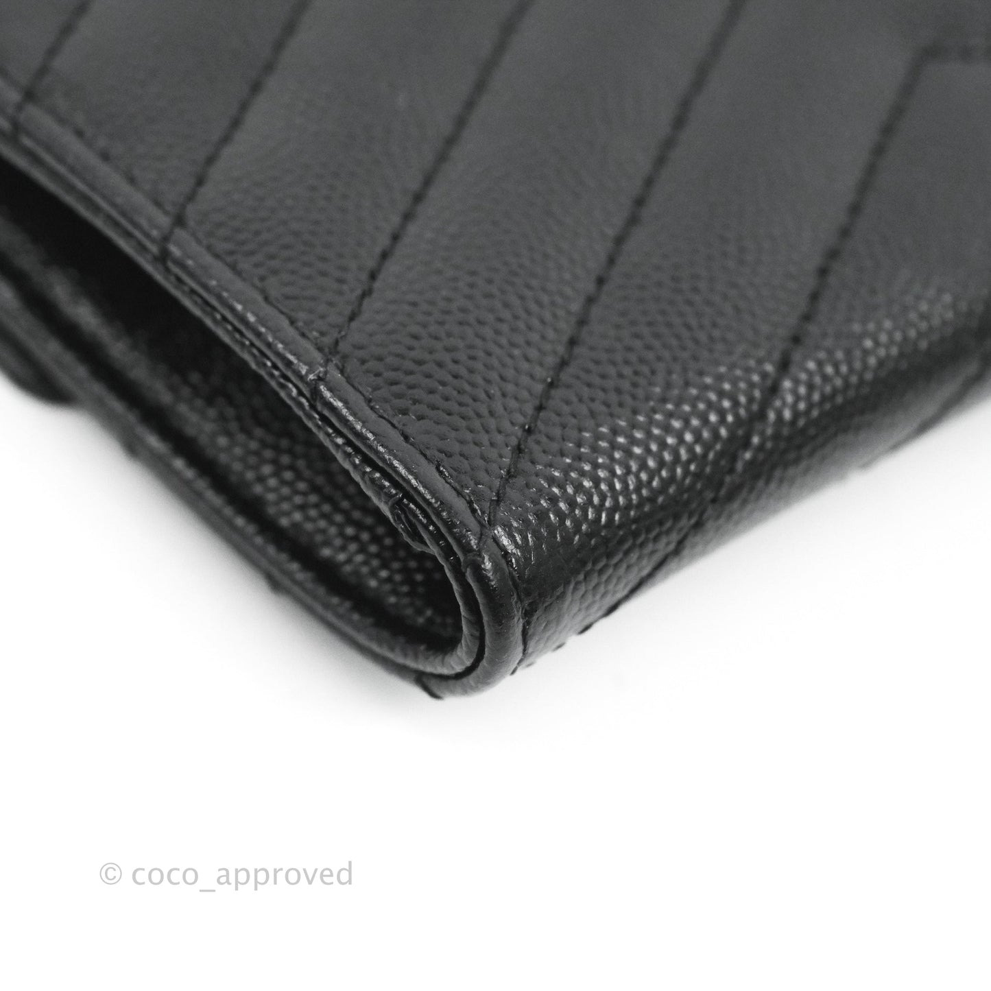 Saint Laurent Monogramme Envelope Wallet Black Grained Calfskin Gold Hardware