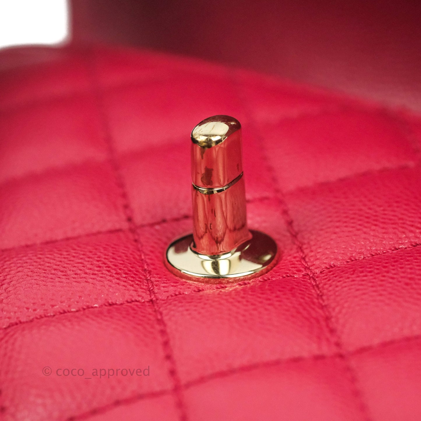 Chanel Small Coco Handle Quilted Dark Pink Caviar Gold Hardware 21A