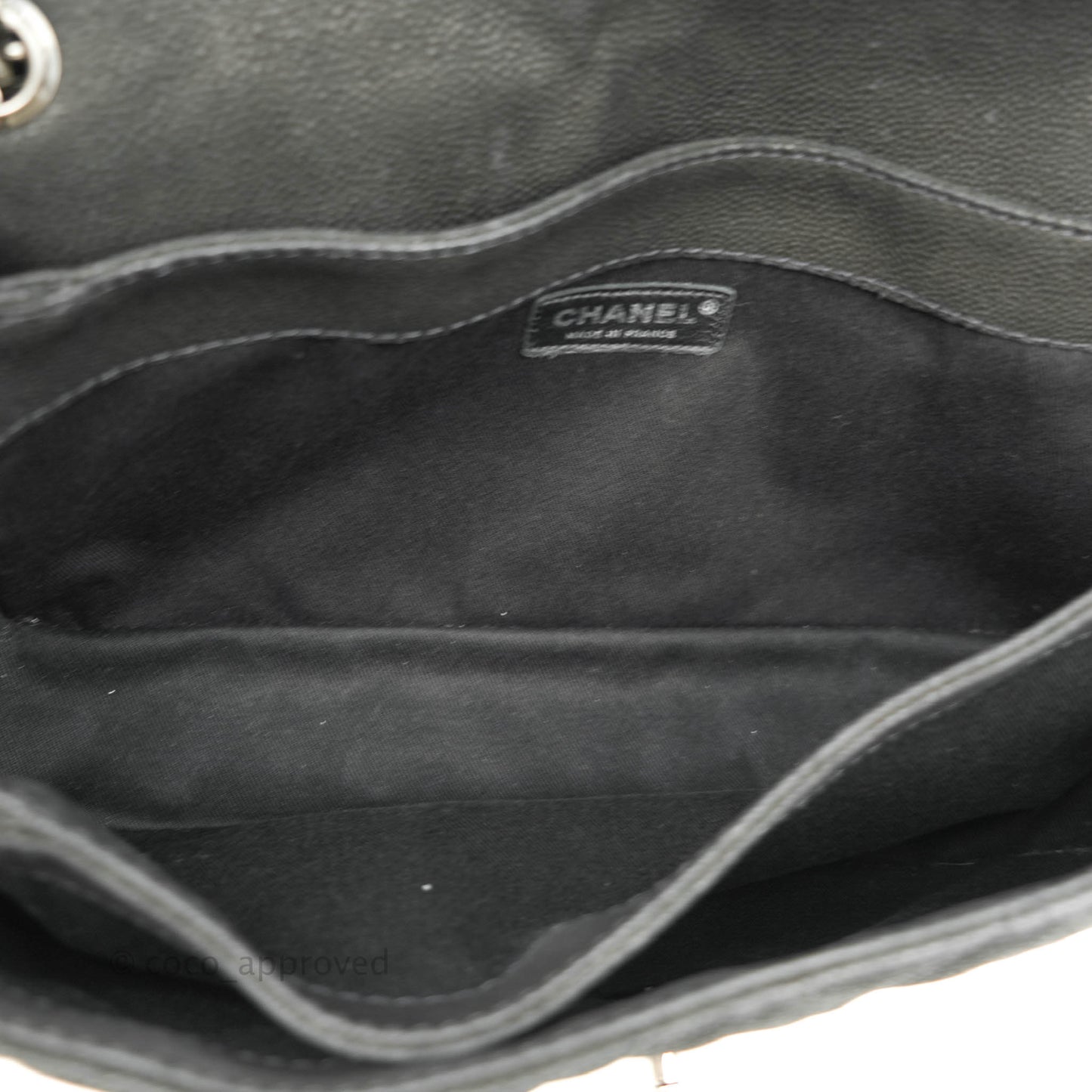 Chanel Lady Pearly Flap Bag Black Caviar Silver Hardware