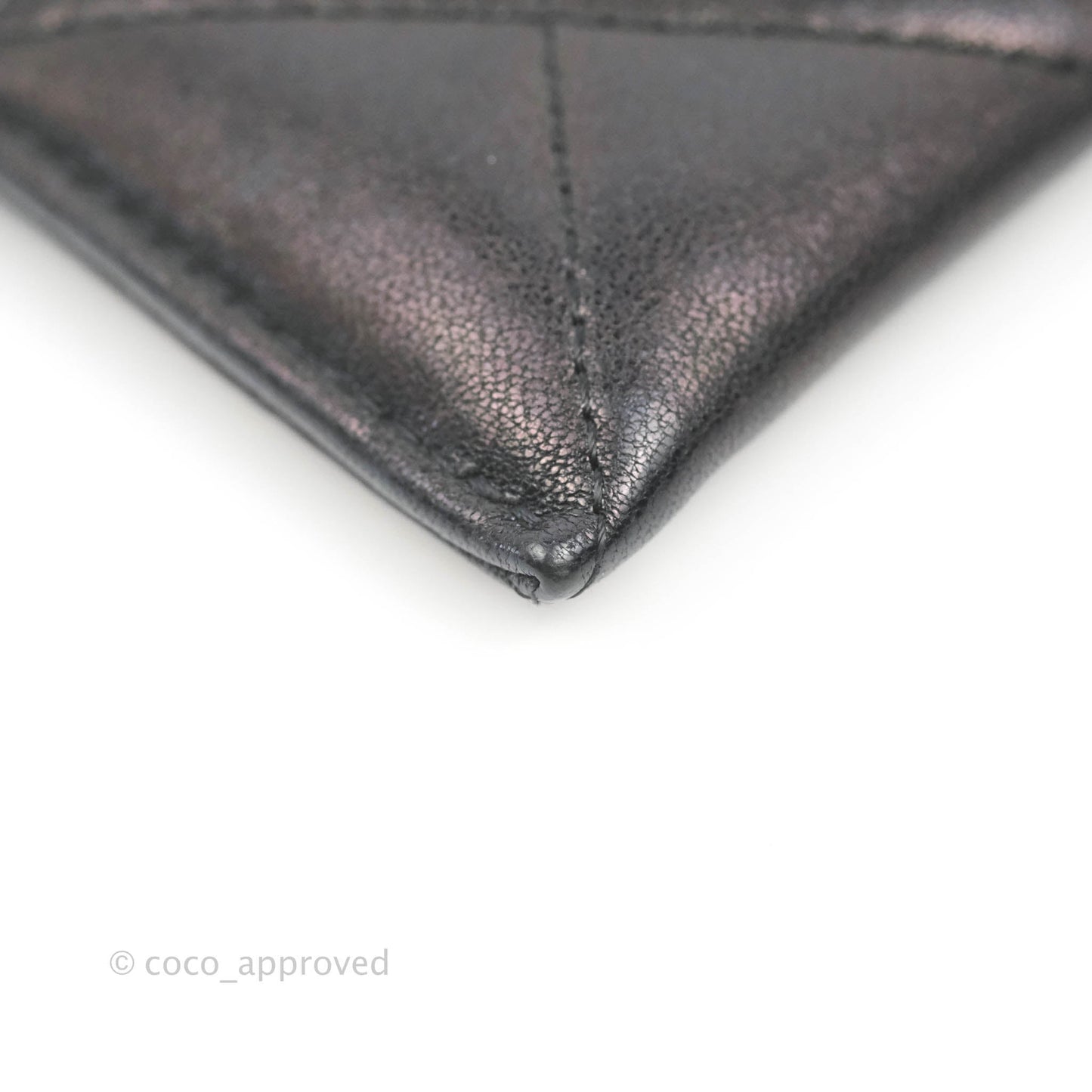 Chanel 19 Quilted Iridescent Black Flat Card Holder
