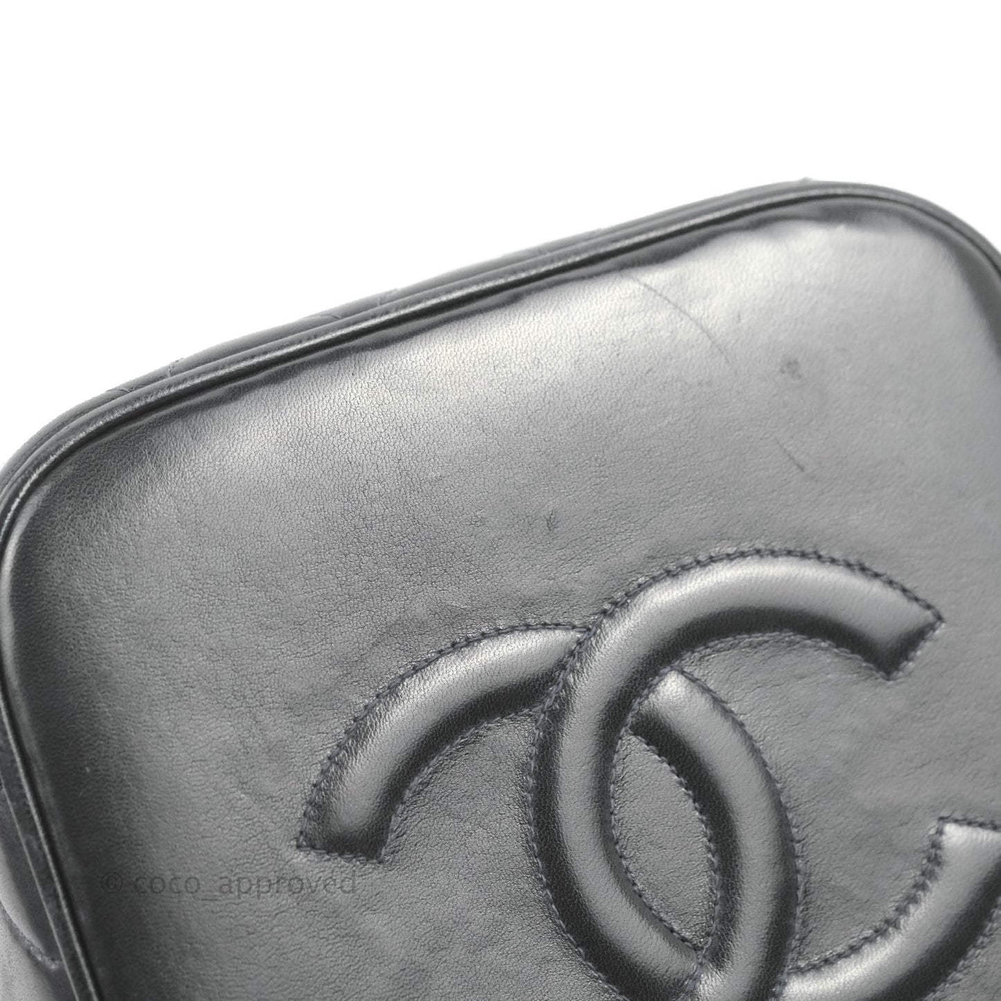 Chanel Vintage Vanity Case Very Dark Navy Lambskin
