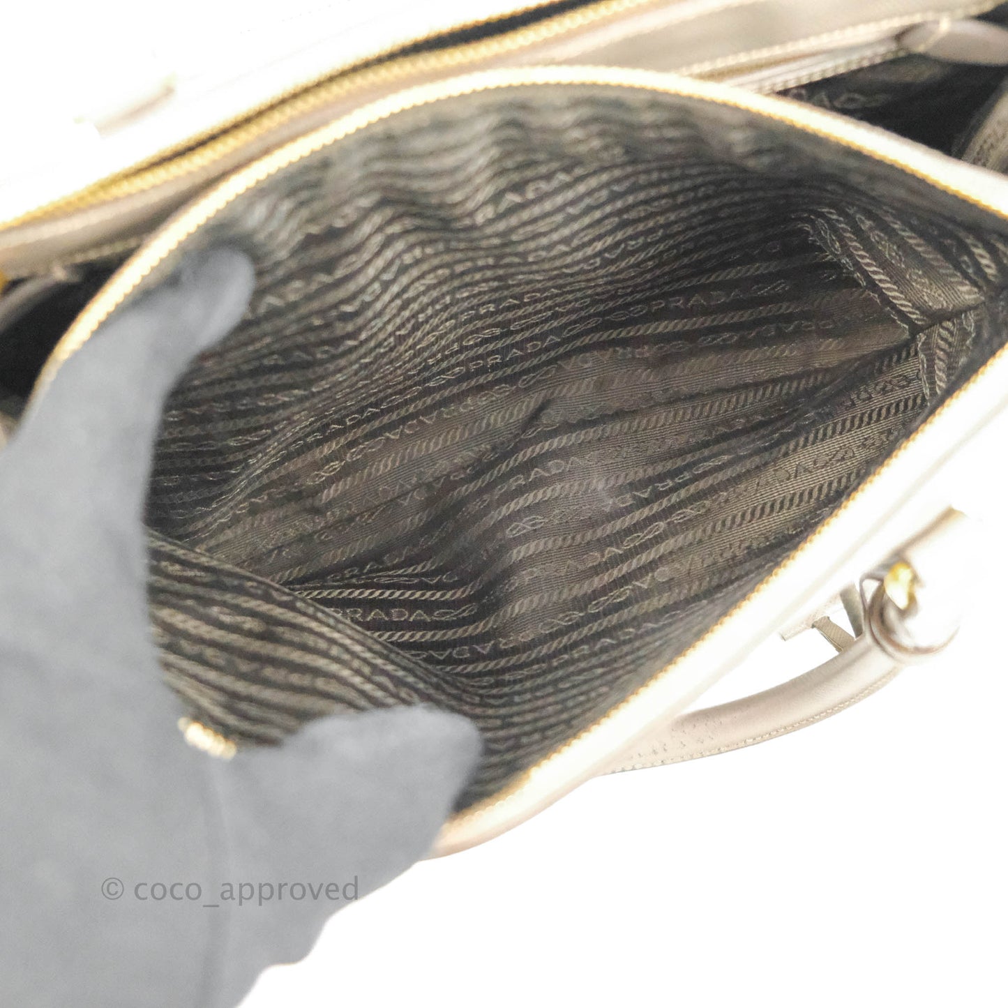 Prada Small Saffiano Lux Galleria Bag Argilla