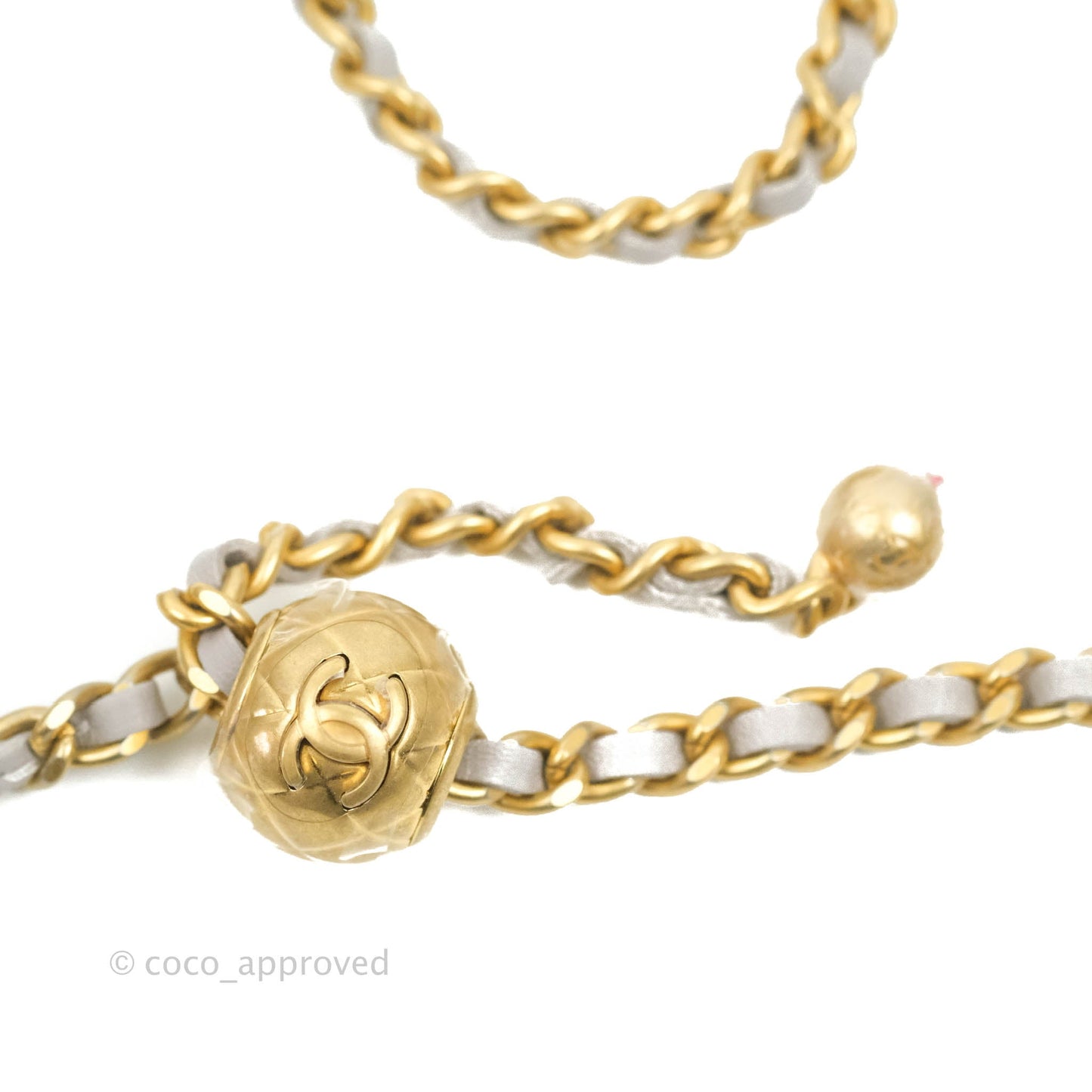 Chanel Quilted Pearl Crush Wallet on Chain WOC Grey Lambskin Aged Gold Hardware