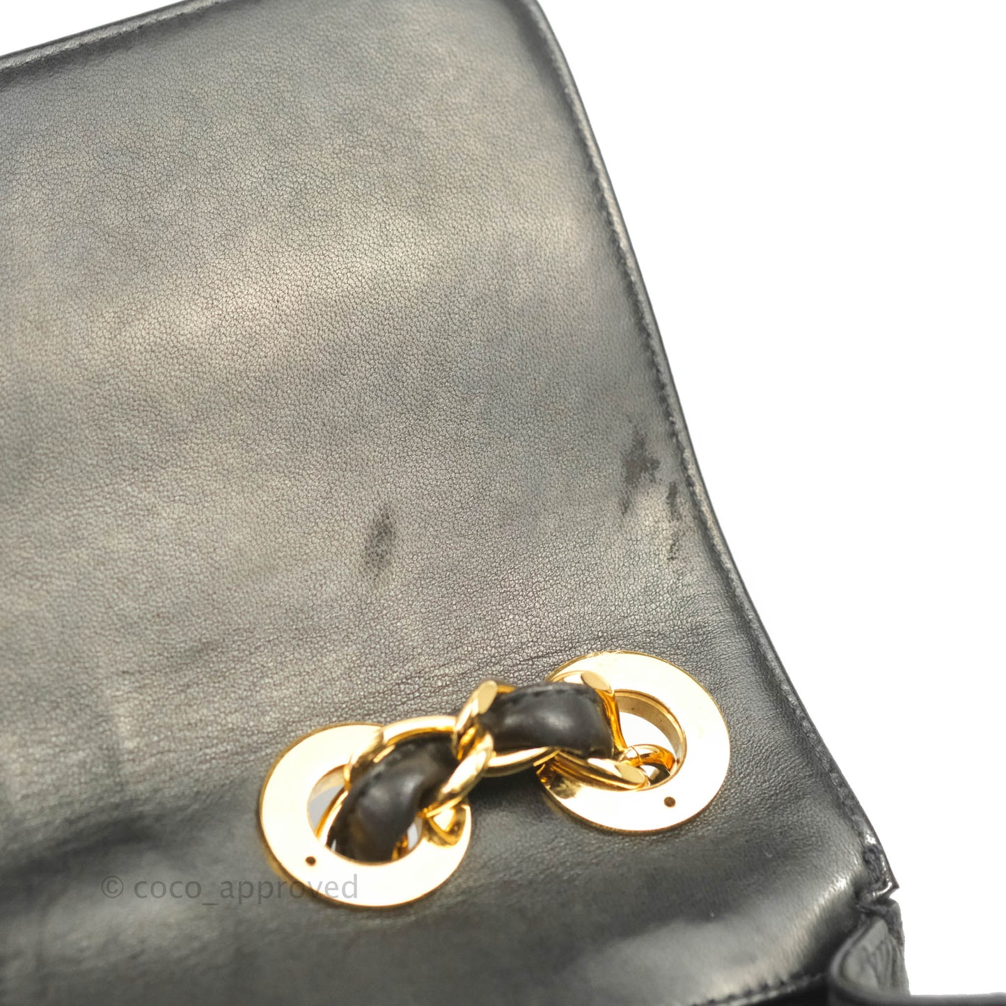 Chanel Vintage Jumbo Single Flap Black Lambskin 24K Gold Hardware