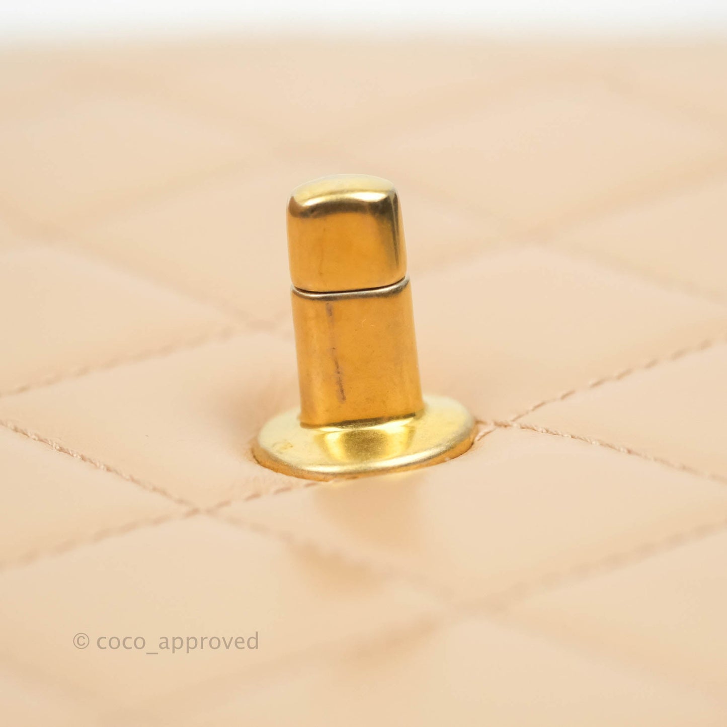 Chanel Quilted Perfect Fit Adjustable Beige Calfskin Gold Hardware 21A