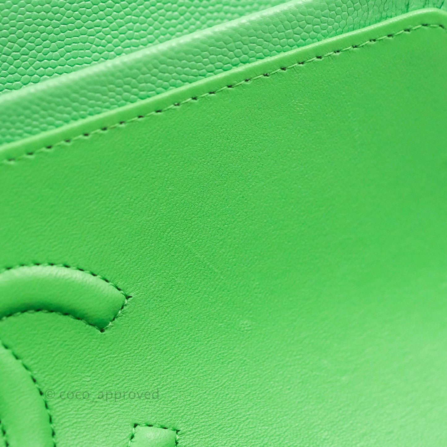 Chanel Small Classic Quilted Flap Green Caviar Gold Hardware