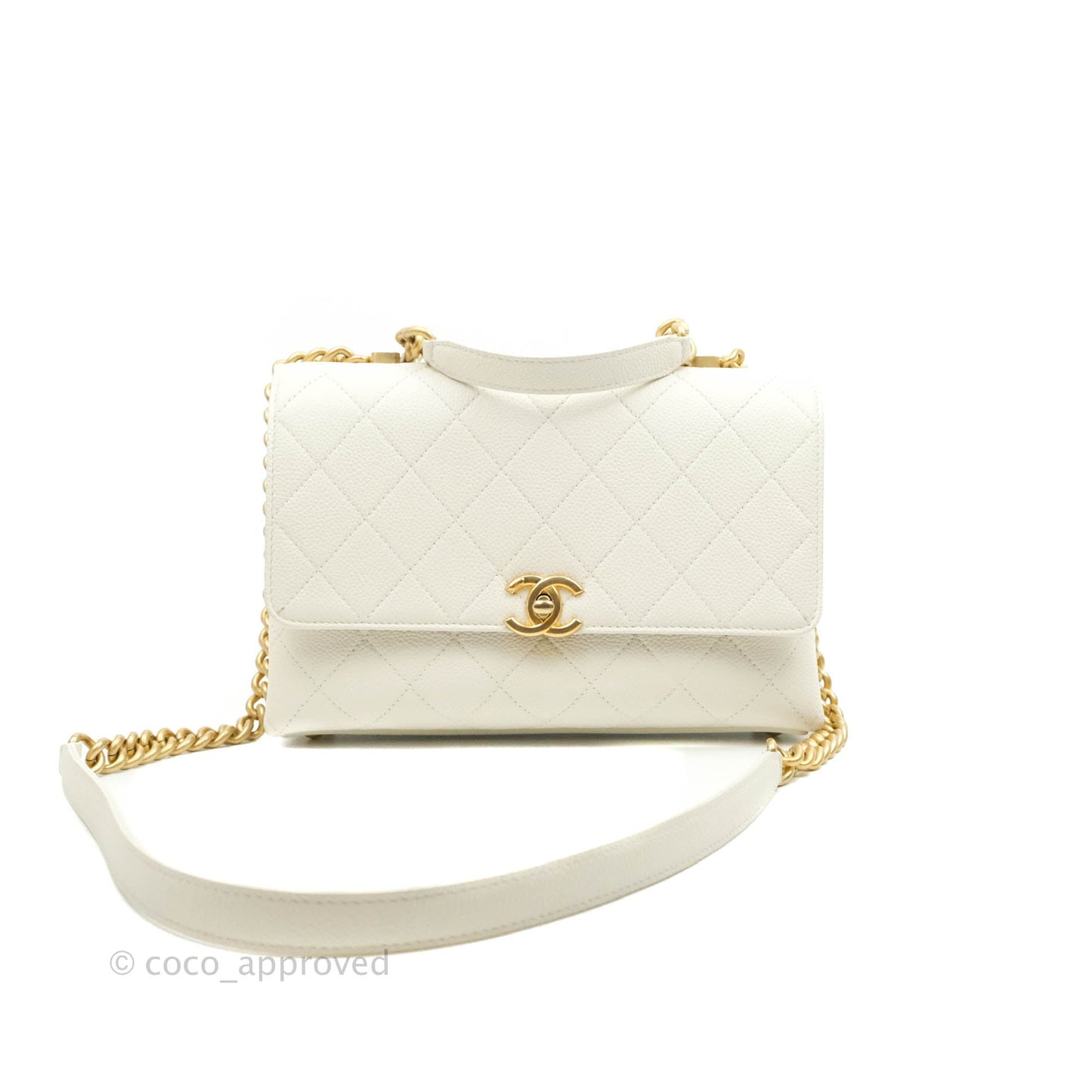 Chanel Chic Affinity Small Grained Calfskin Ivory Gold Hardware