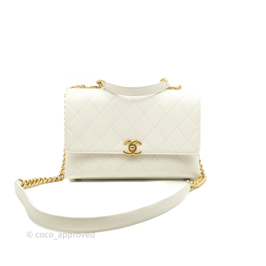 Chanel Chic Affinity Small Grained Calfskin Ivory Gold Hardware