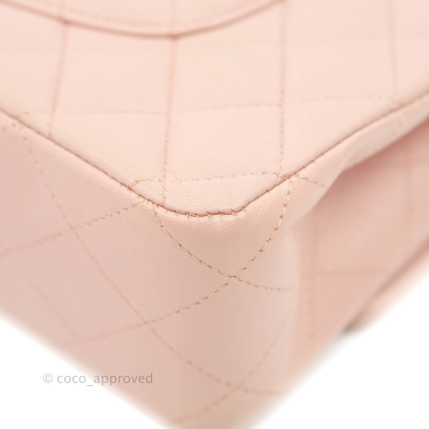 Chanel Classic M/L Medium Flap Quilted Light Pink Lambskin Matte Gold Hardware