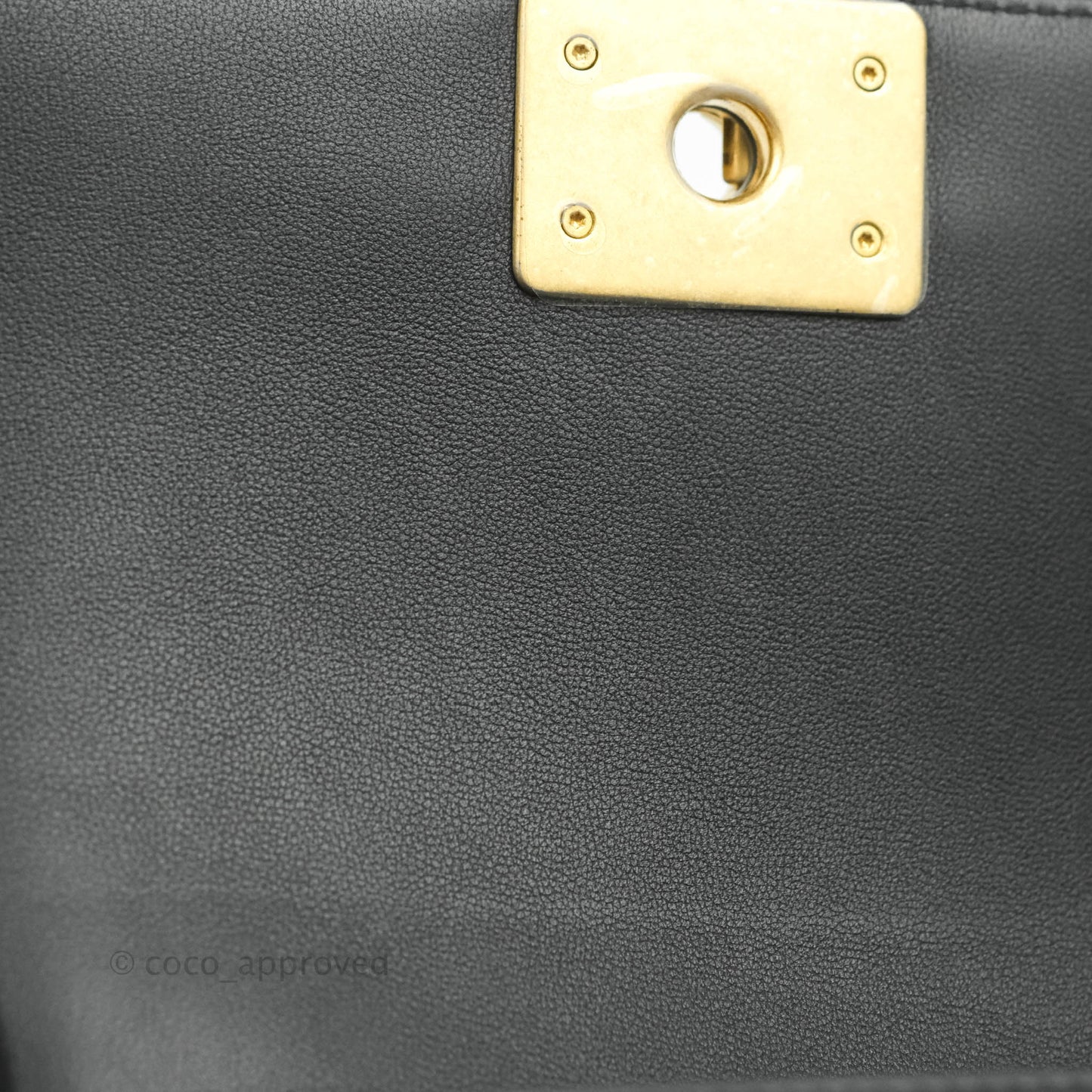 Chanel Boy Quilted Small Black Calfskin Aged Gold Hardware