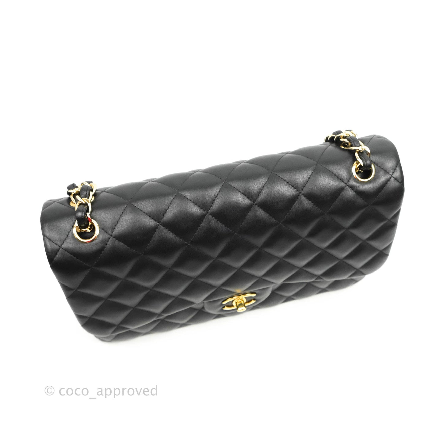 Chanel Jumbo Double Flap Black Lambskin Gold Hardware