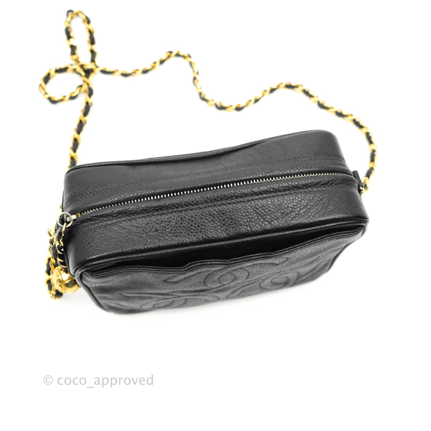 Chanel Vintage Camera Bag Black Caviar Gold Hardware