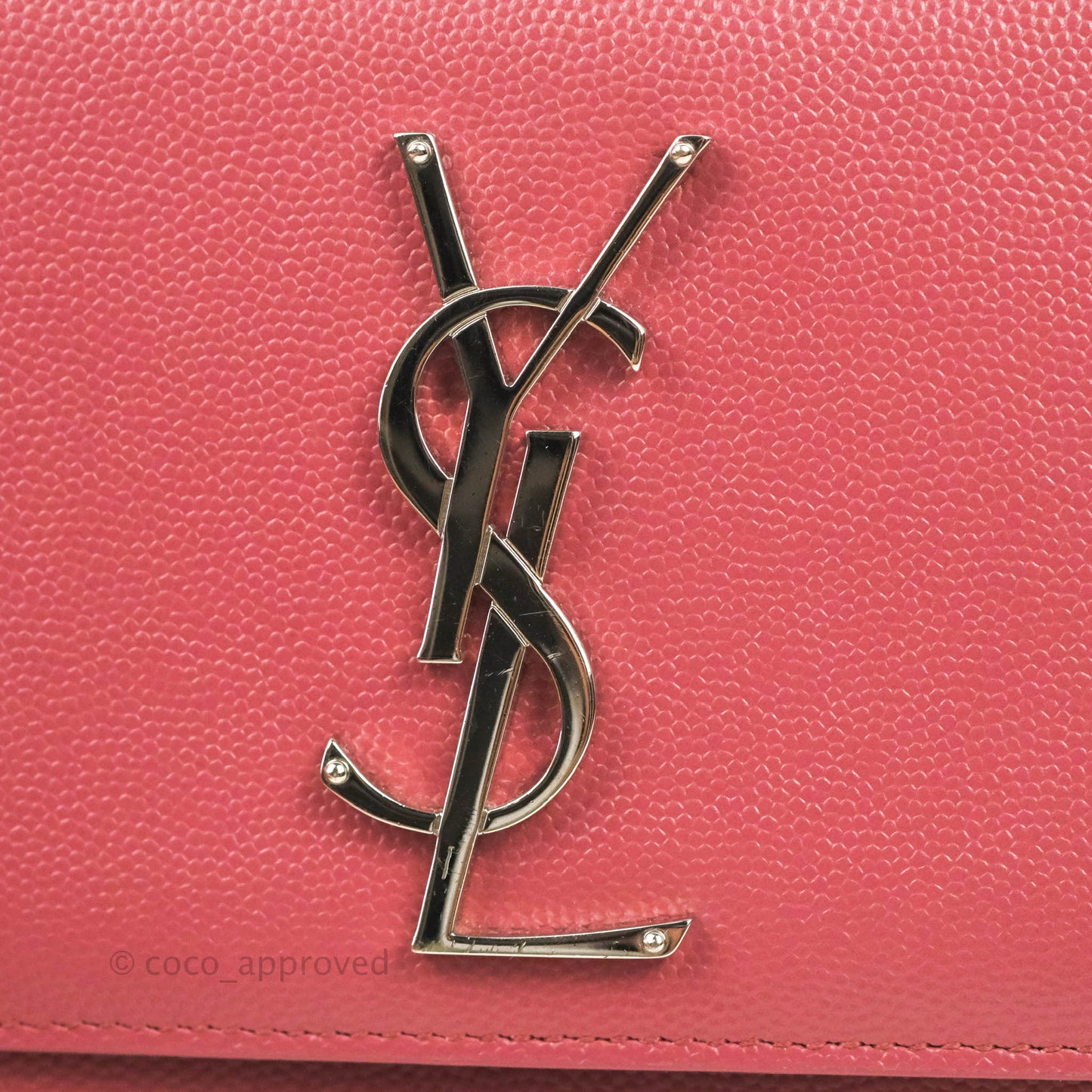 Saint Laurent New Small Classic Monogram Kate Chain Bag Mystic Rose Grained Calfskin Silver Hardware