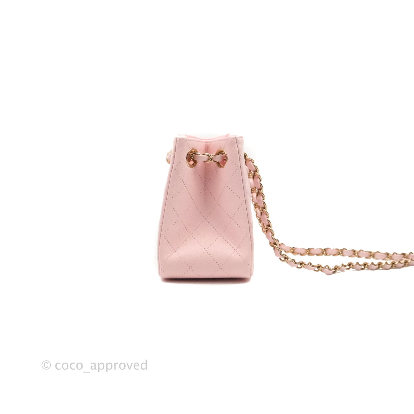Chanel Quilted Mini Bucket Bag Light Pink Caviar Gold Hardware