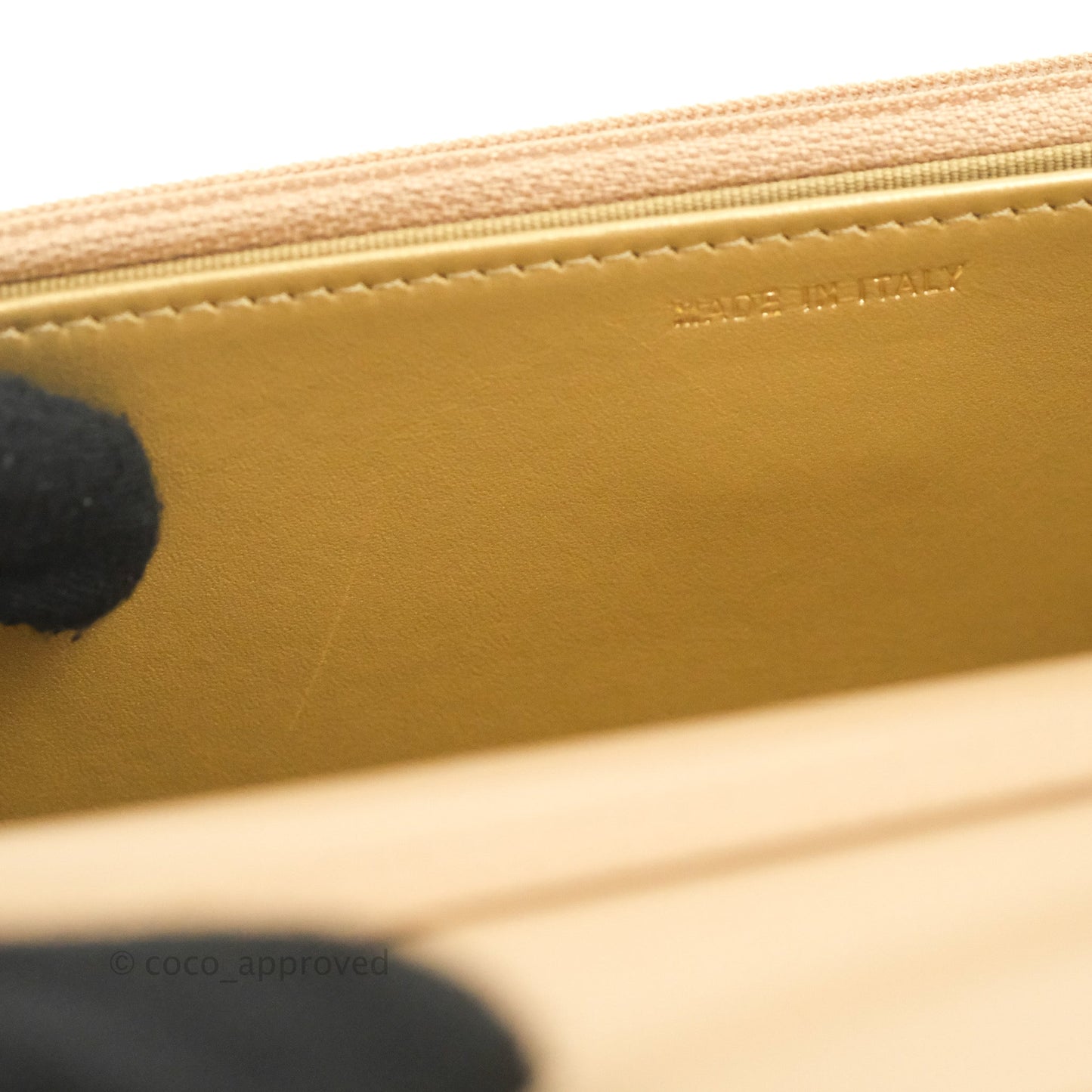 Chanel Quilted Pearl Crush Wallet on Chain WOC Beige Lambskin Aged Gold Hardware