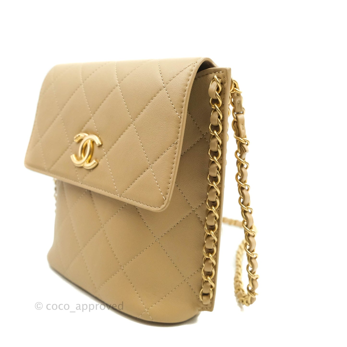 Chanel Small Hobo Bag Beige Calfskin Aged Gold Hardware