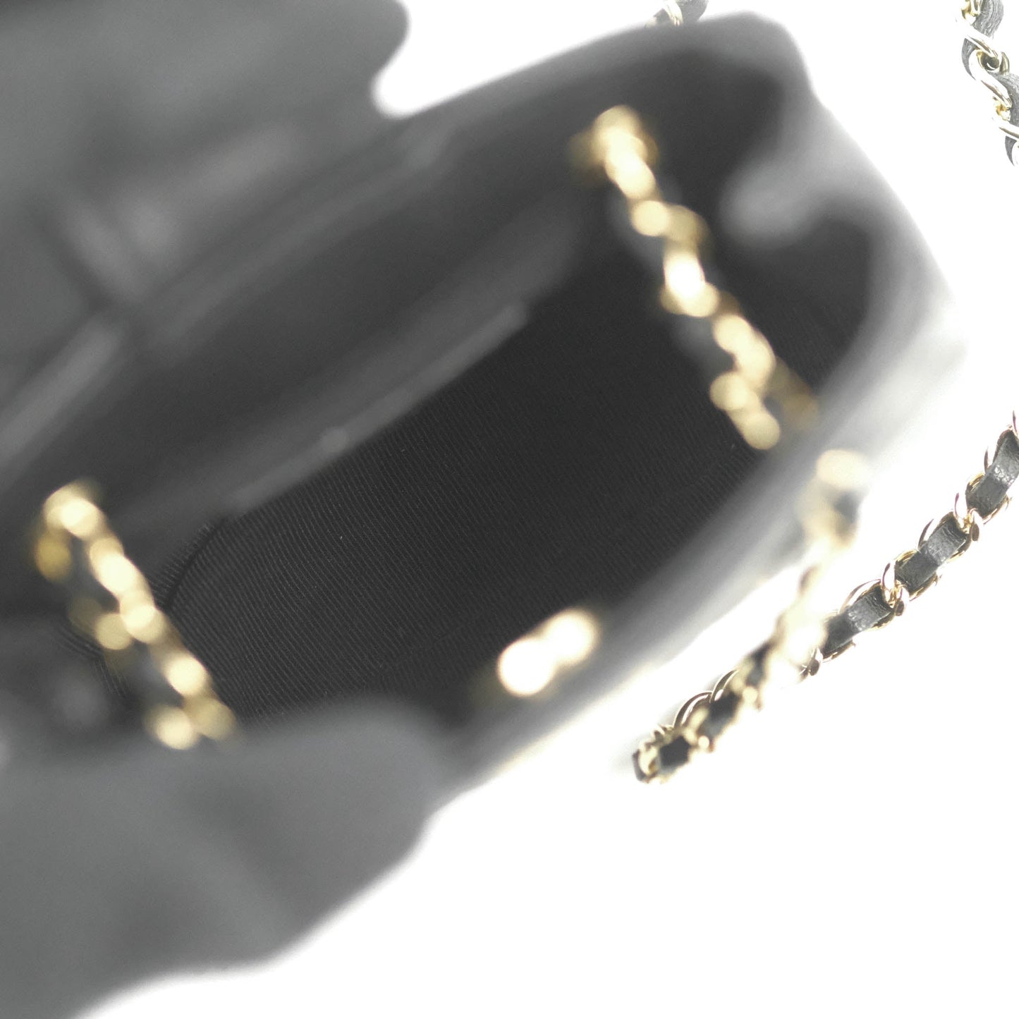 Chanel Mini Clutch With Chain Black Lambskin Gold Hardware 22C