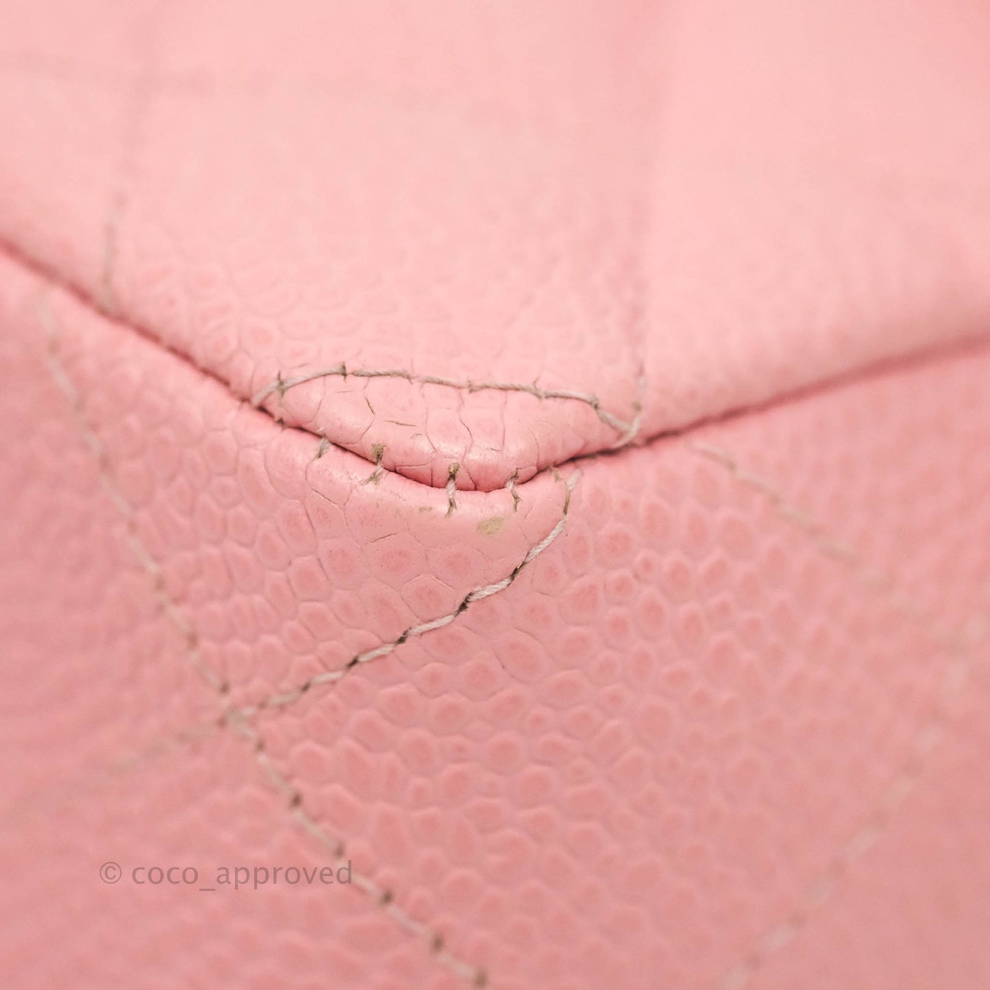 Chanel Quilted Vintage Mini Square Flap Pink Caviar Silver Hardware