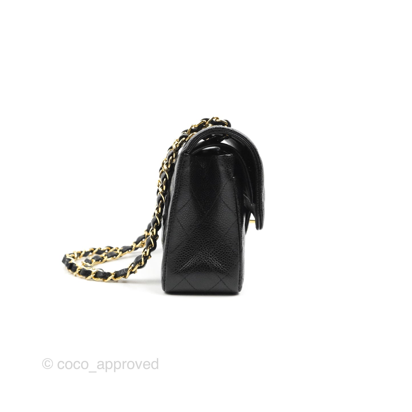 Chanel Small Classic Quilted Flap Black Caviar Gold Hardware