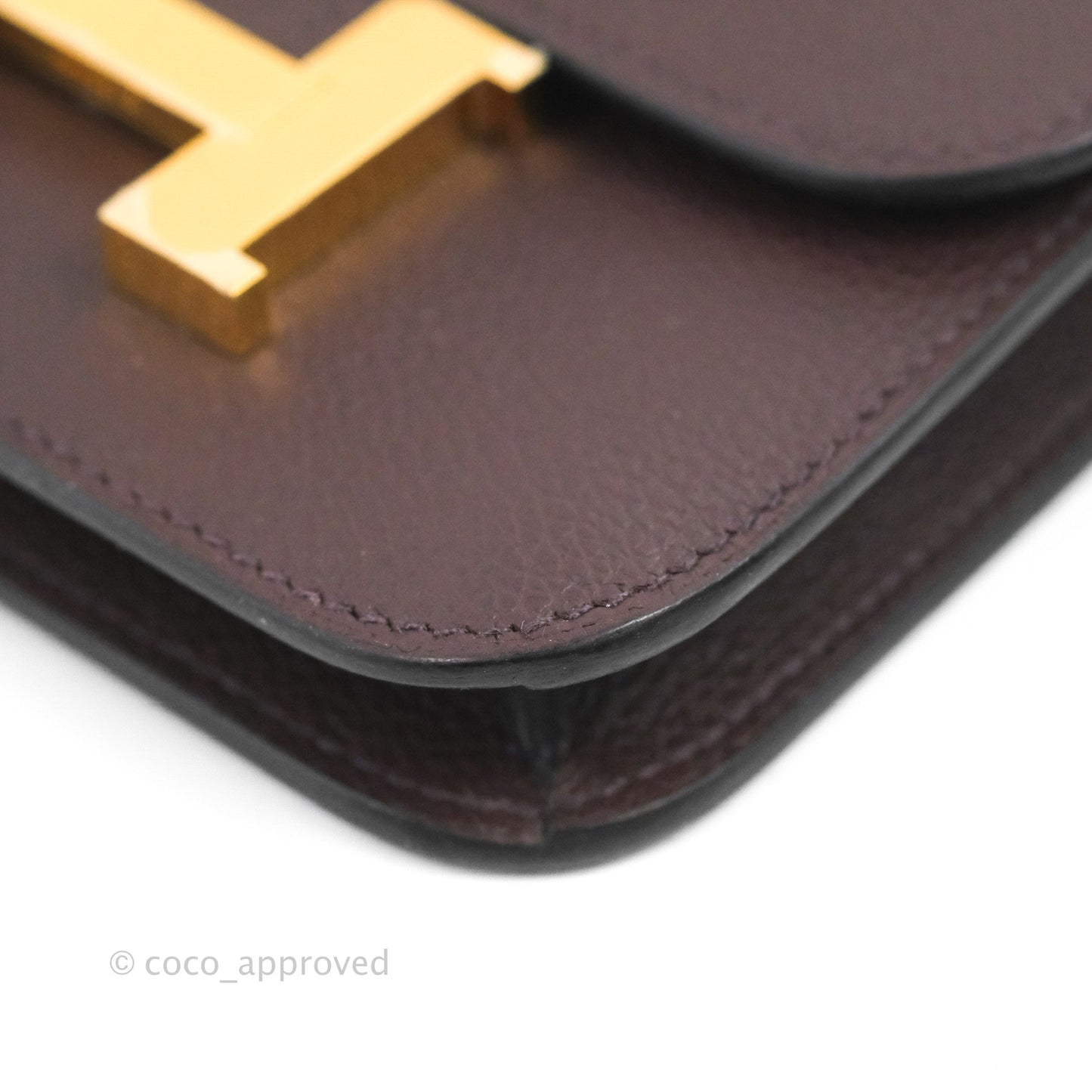 Hermès Constance Slim Wallet Rouge Sellier Evercolor Gold Hardware