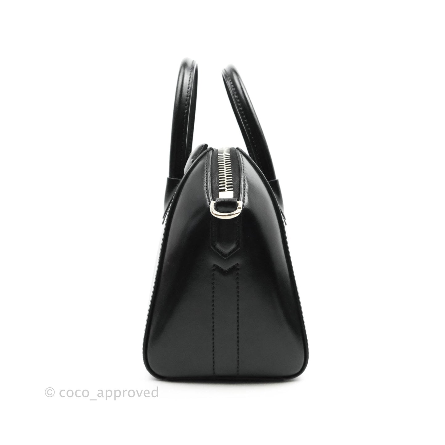 Givenchy Antigona Black Glazed Calfskin Silver Hardware
