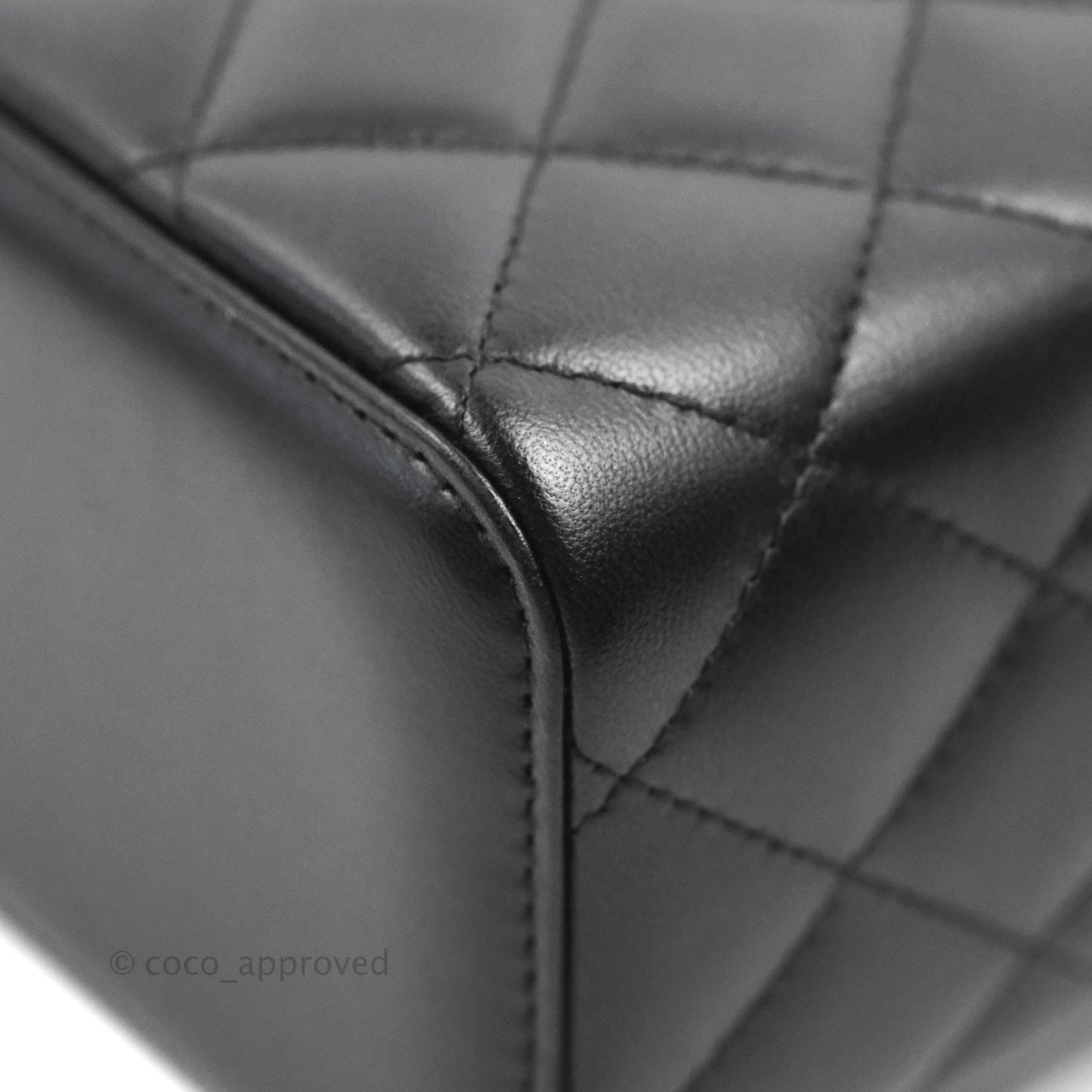 Chanel Vanity Rectangular Top Handle Black Lambskin Gold Hardware