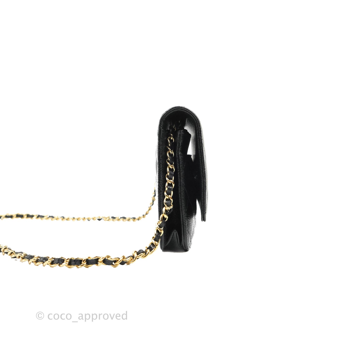 Chanel Quilted Wallet on Chain WOC Black Caviar Gold Hardware