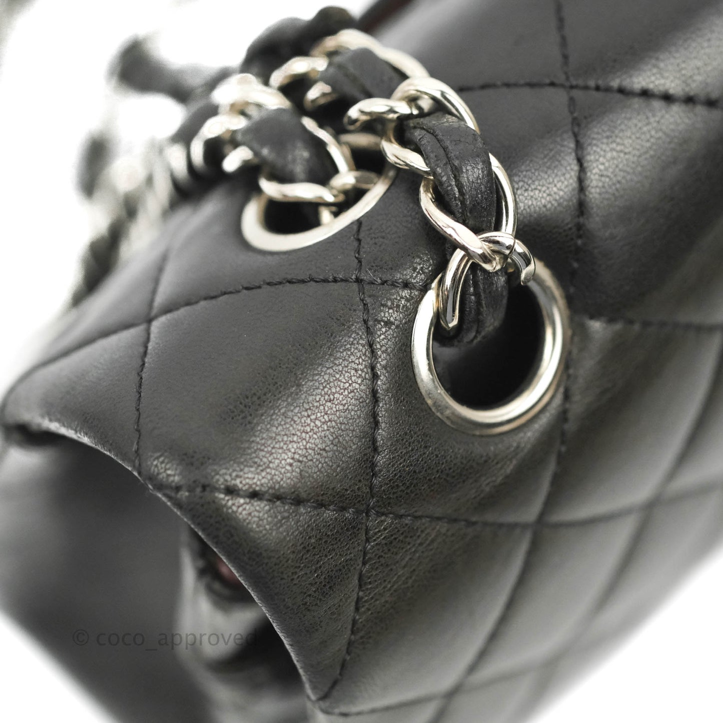 Chanel Medium Classic Quilted Flap Black Lambskin Silver Hardware