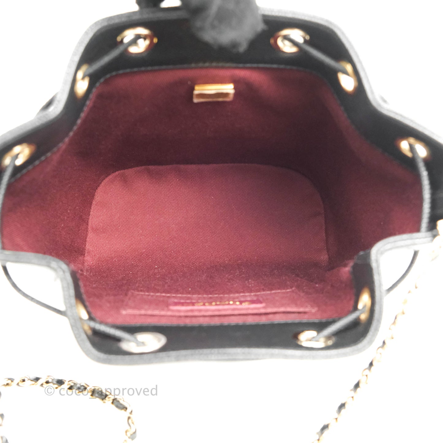 Chanel Caviar Quilted CC Pocket Bucket Bag Black Gold Hardware