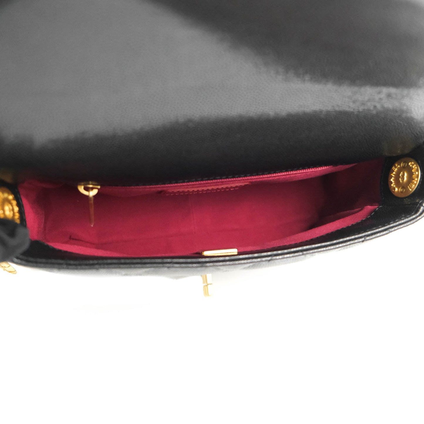 Chanel Small Flap with Coin Charm Black Caviar Aged Gold Hardware 22A