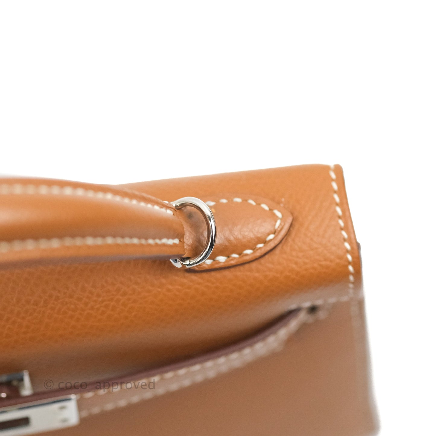 Hermès Mini Kelly II Sellier Gold Epsom Palladium Hardware
