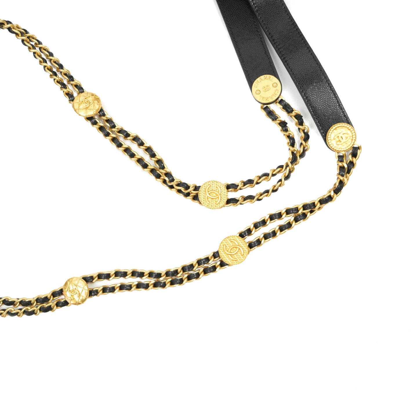 Chanel Small Flap with Coin Charm Black Caviar Aged Gold Hardware 22A